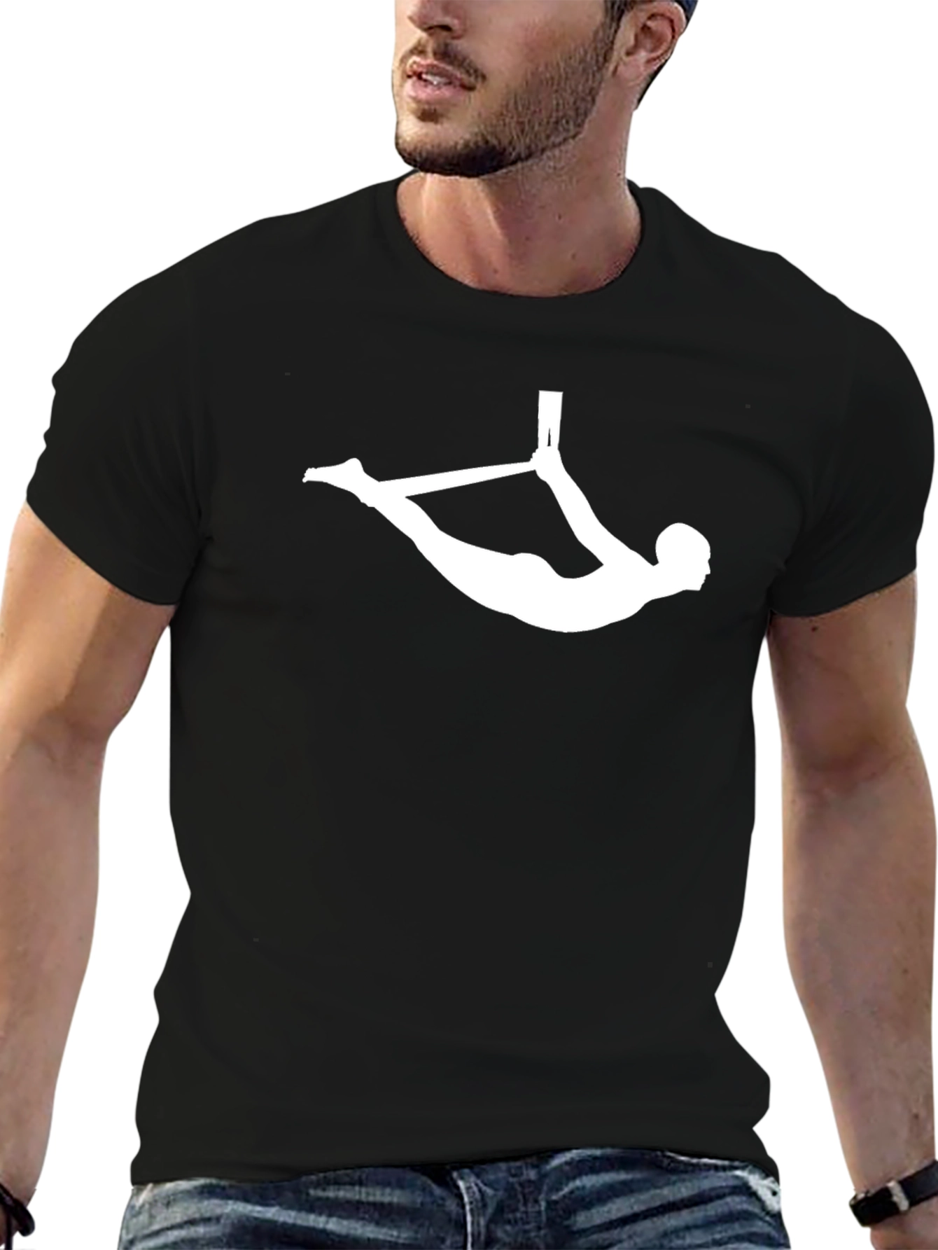 Aerial Acrobat T-Shirt - Black Cotton Gymnastics Tee