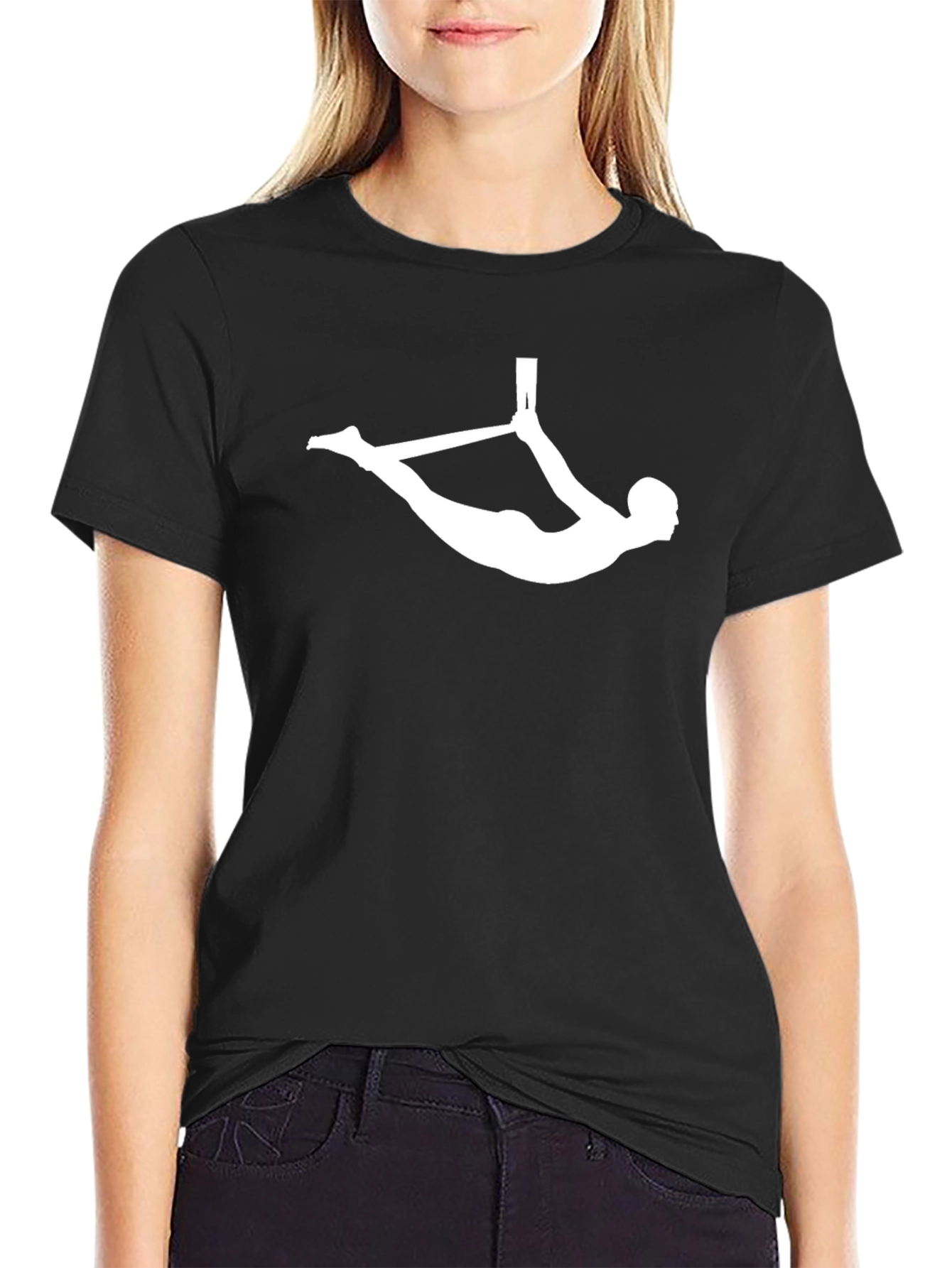 Aerial Acrobat T-Shirt - Black Cotton Gymnastics Tee