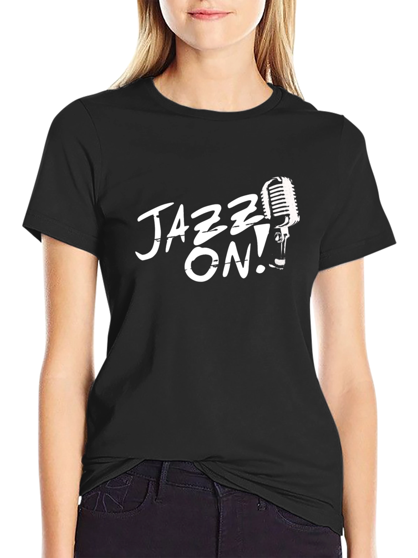 Jazz On! Black Graphic Tee