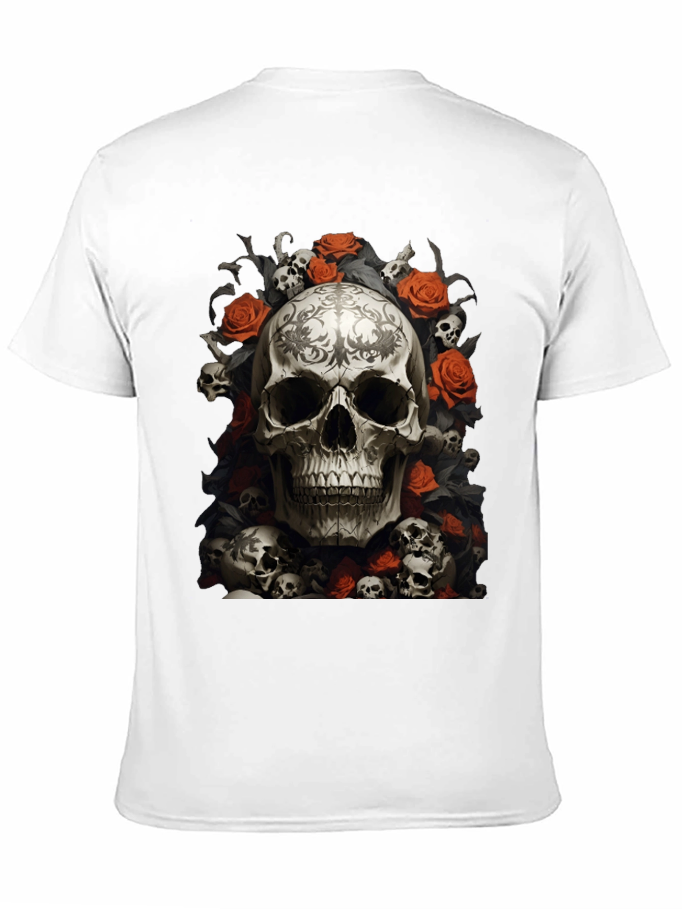 Skull & Roses Graphic Tee - Gothic Style