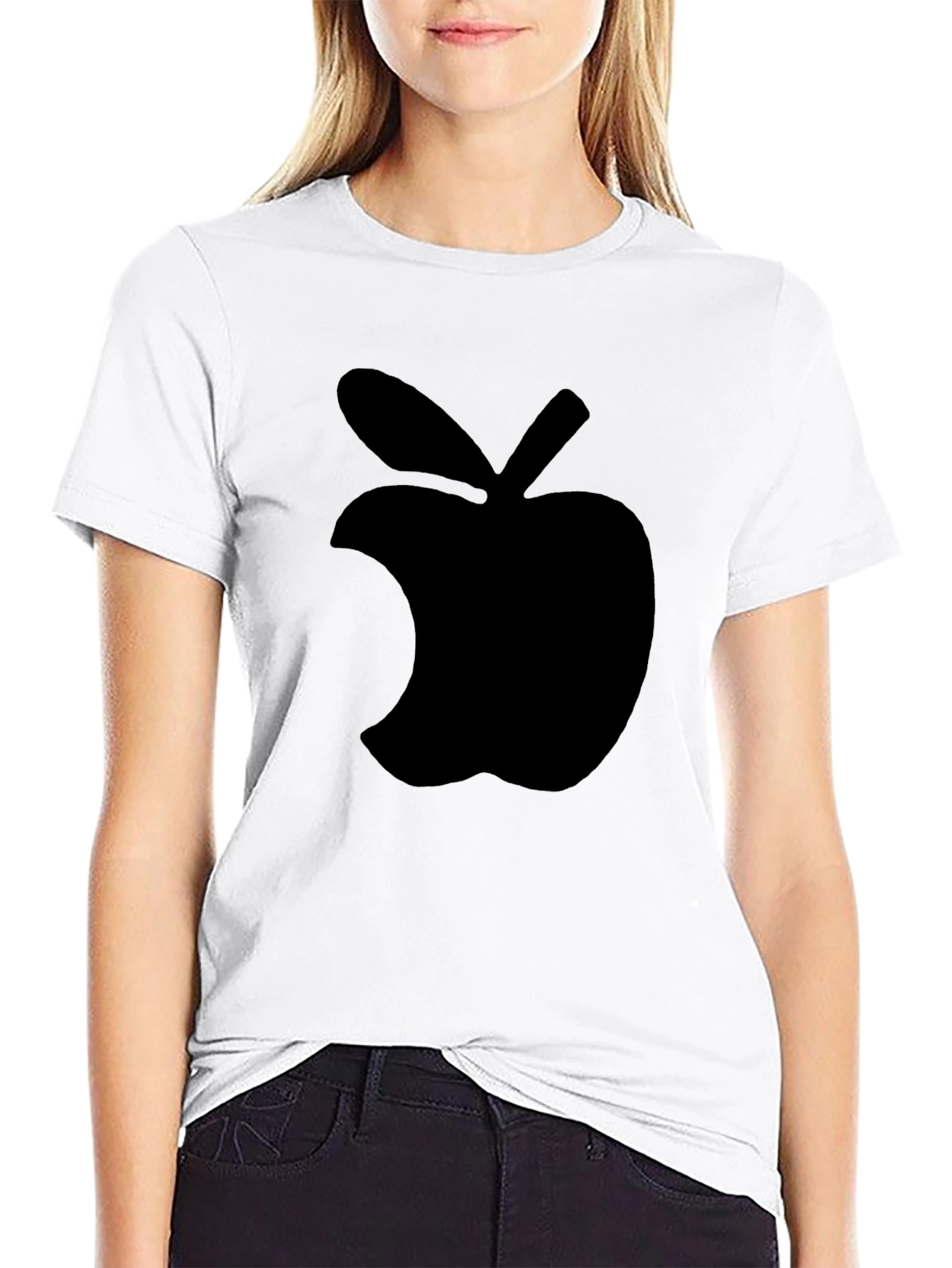 Black Apple Logo Graphic Tee - Modern Style