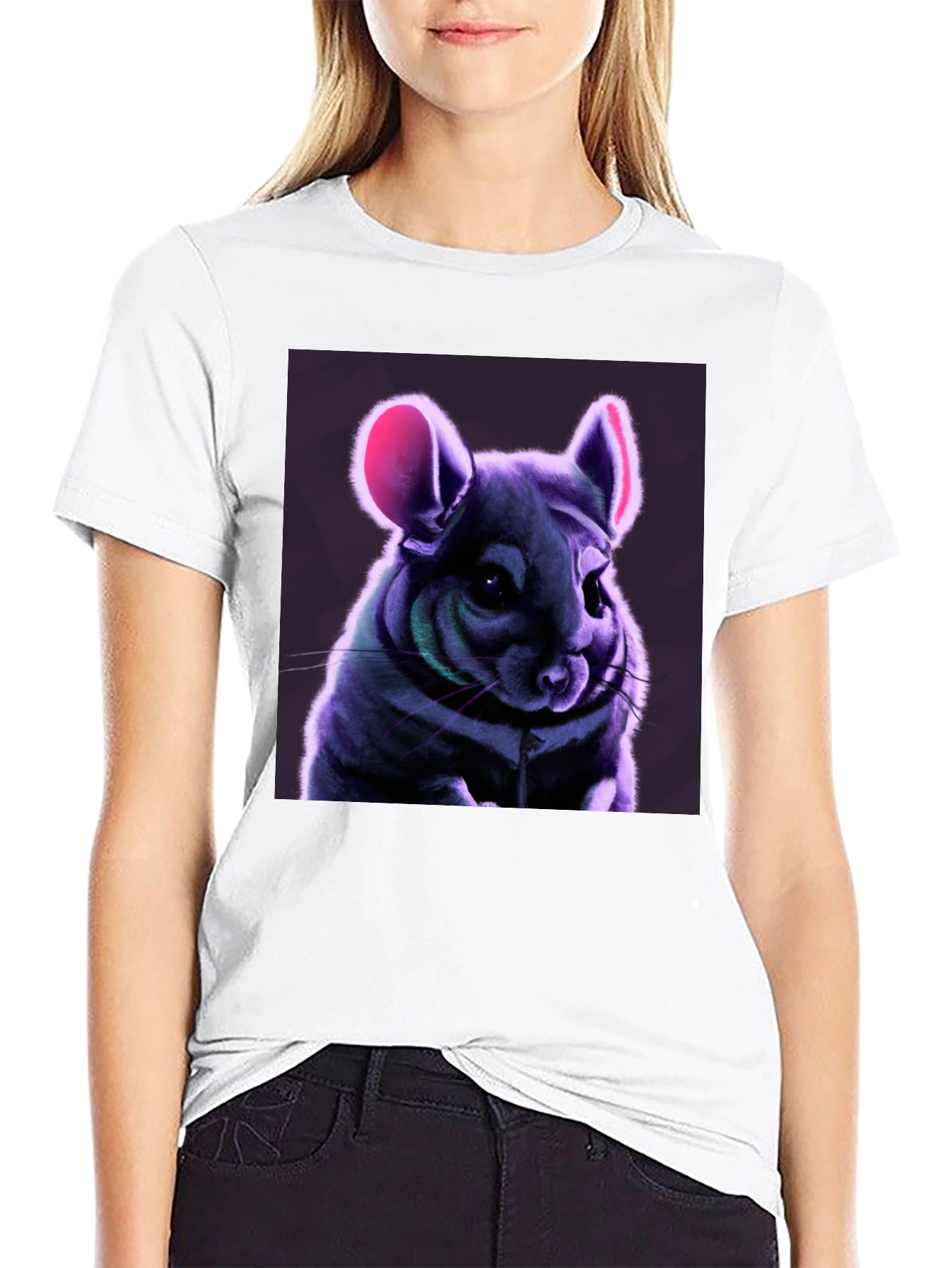 Chinchilla Graphic Tee - Soft Black T-Shirt