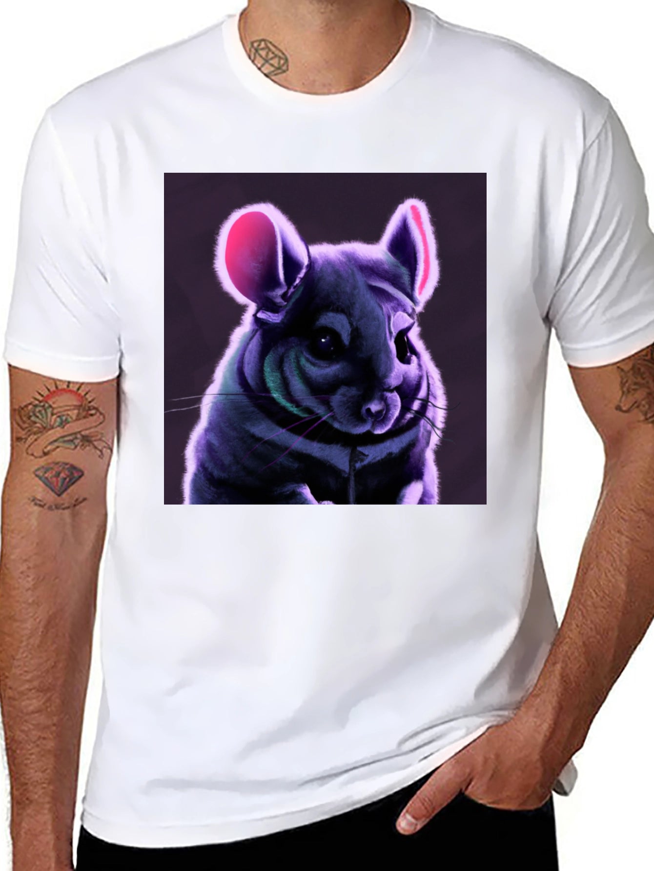 Chinchilla Graphic Tee - Soft Black T-Shirt
