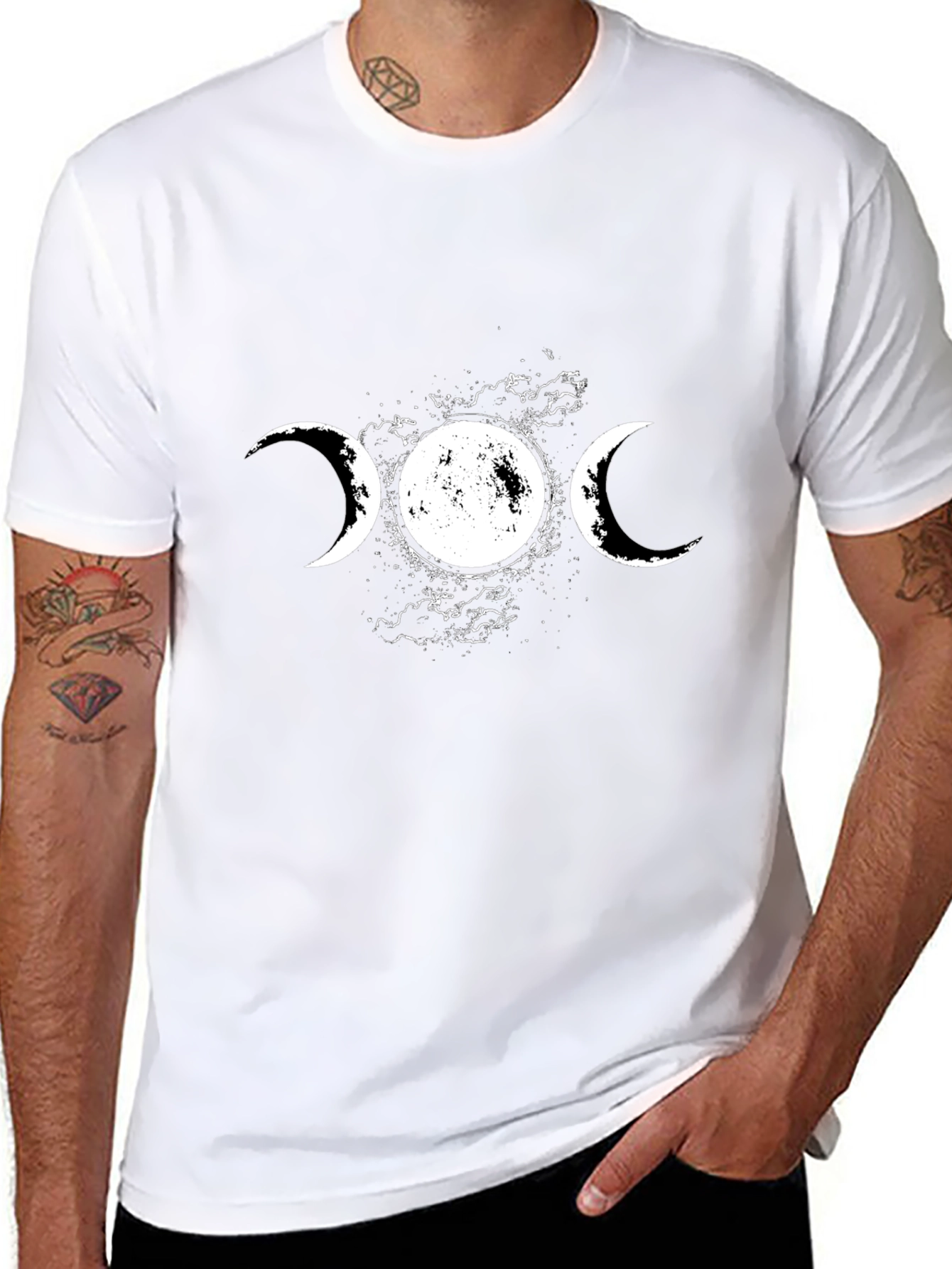 Triple Moon Goddess T-Shirt - Black