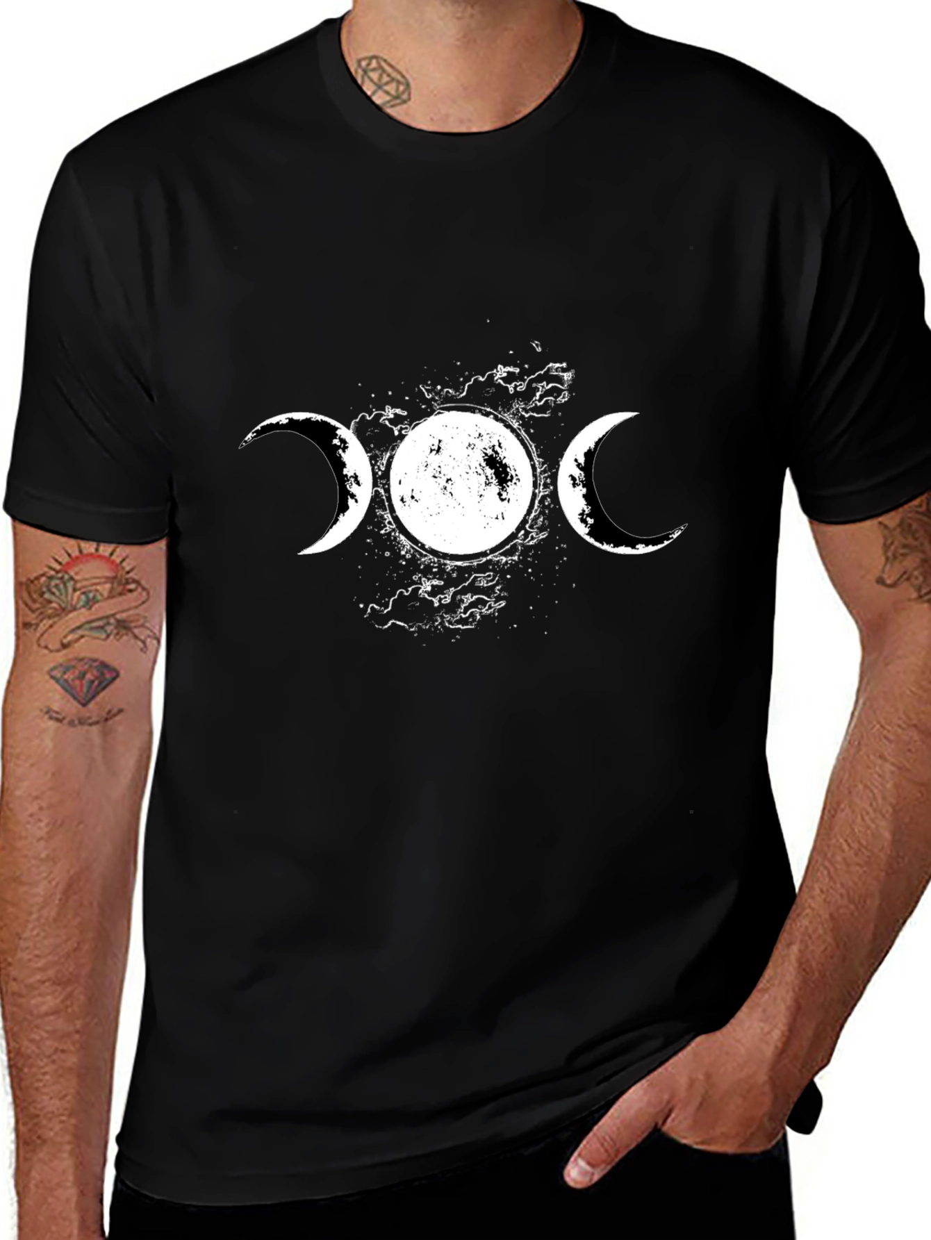 Triple Moon Goddess T-Shirt - Black