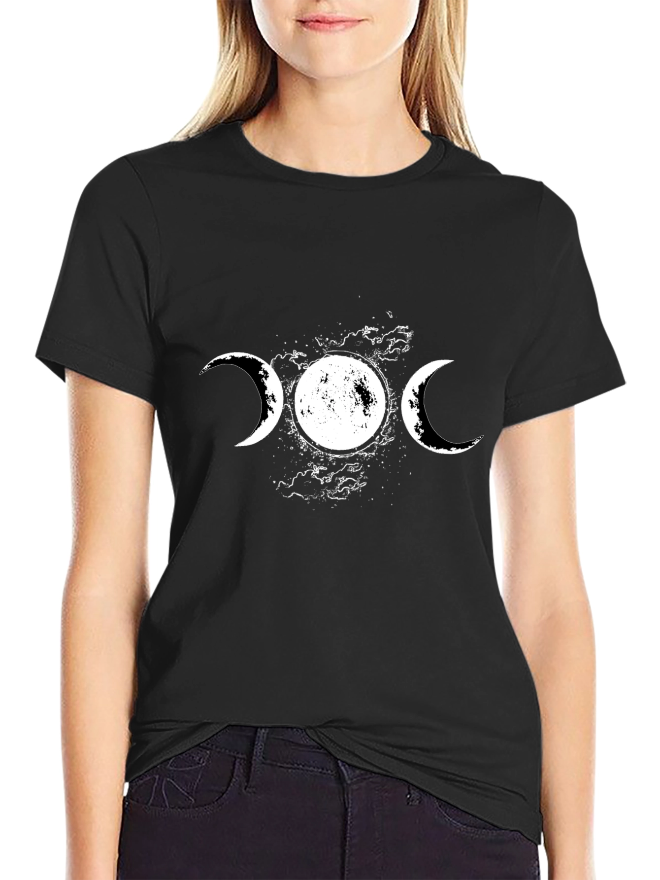 Triple Moon Goddess T-Shirt - Black