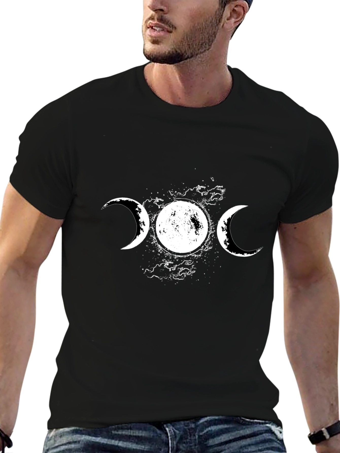 Triple Moon Goddess T-Shirt - Black