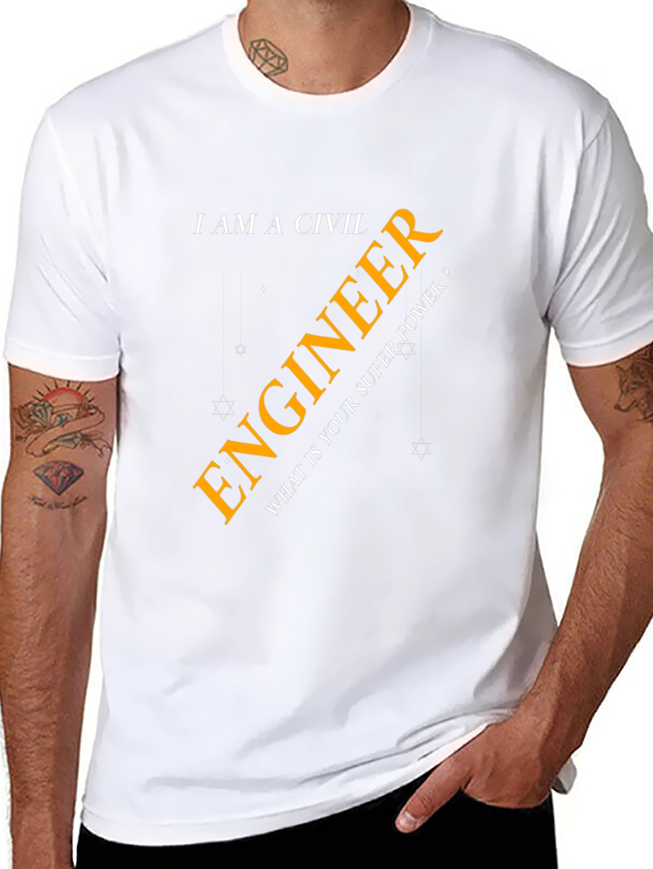 Civil Engineer Superpower T-Shirt - Black Cotton Tee