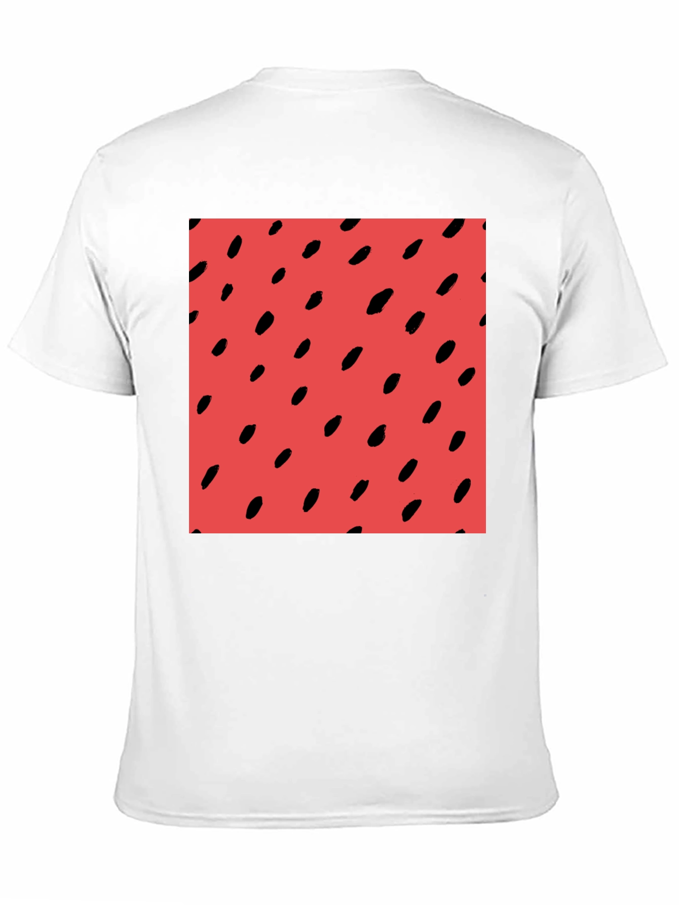 Red Seed Pattern Black Tee