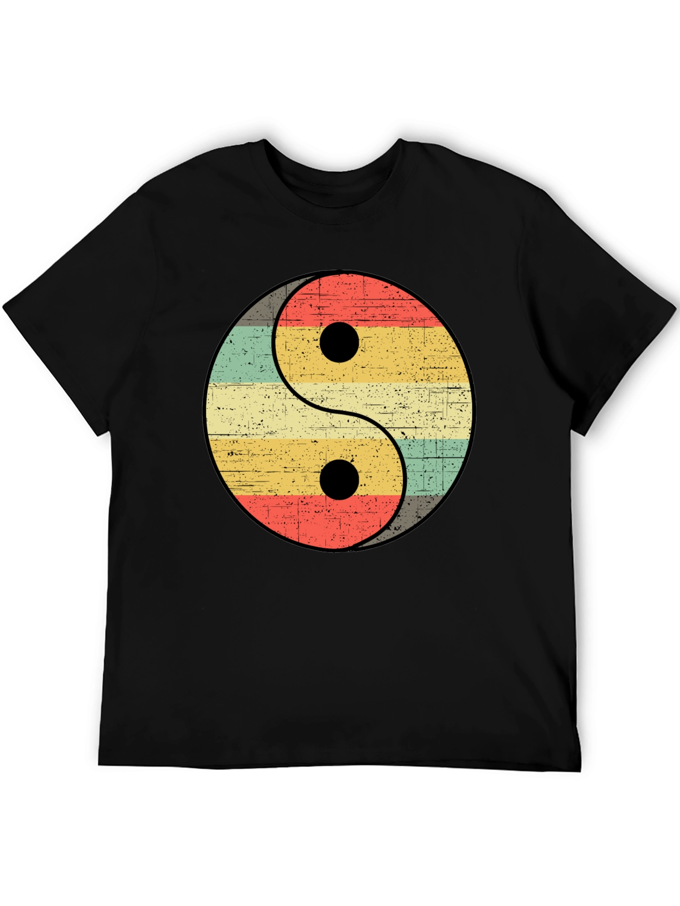 Yin Yang Retro Striped Graphic Tee
