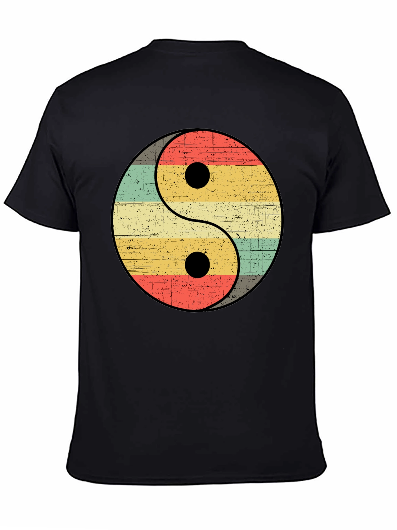 Yin Yang Retro Striped Graphic Tee