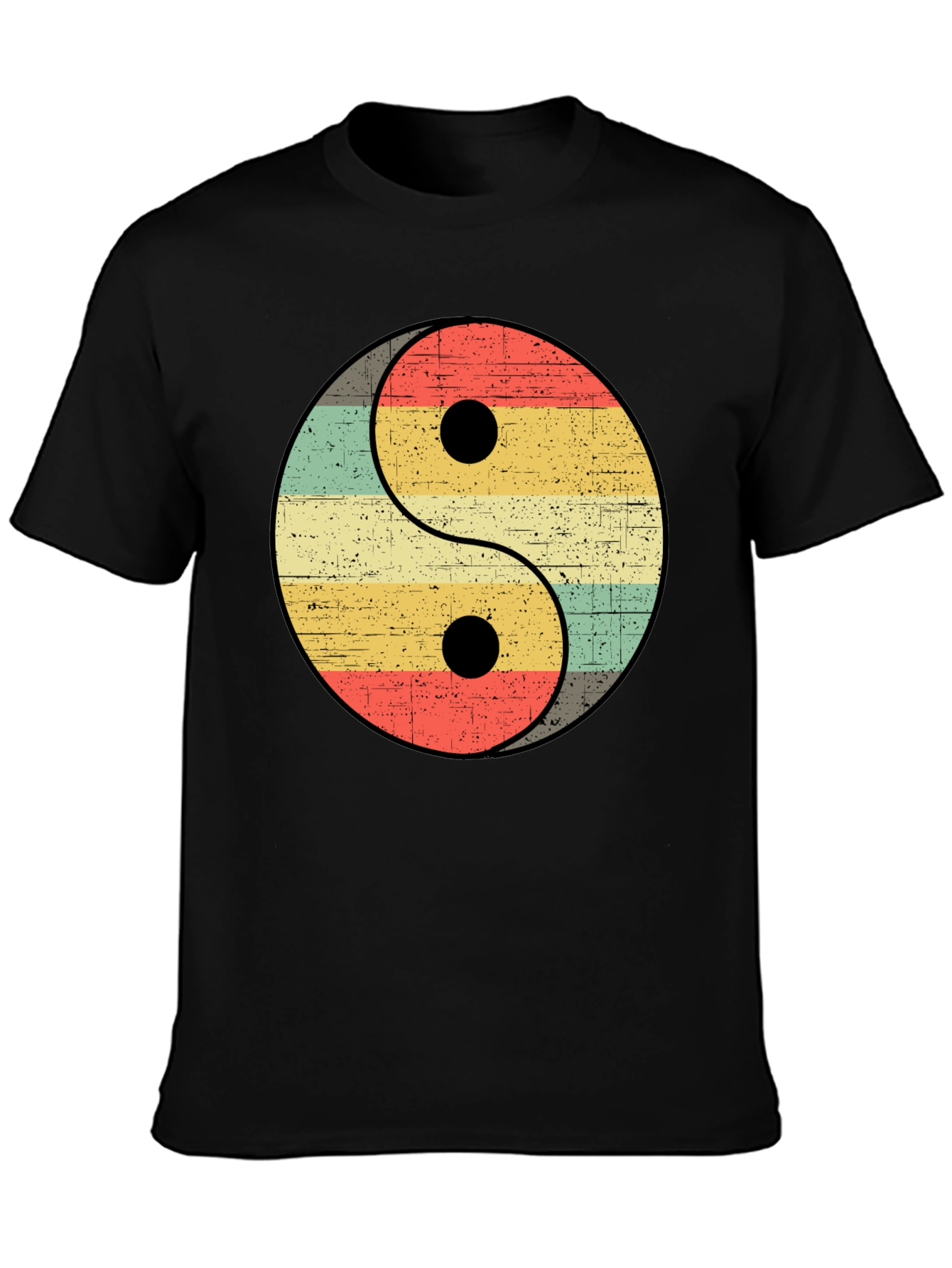 Yin Yang Retro Striped Graphic Tee