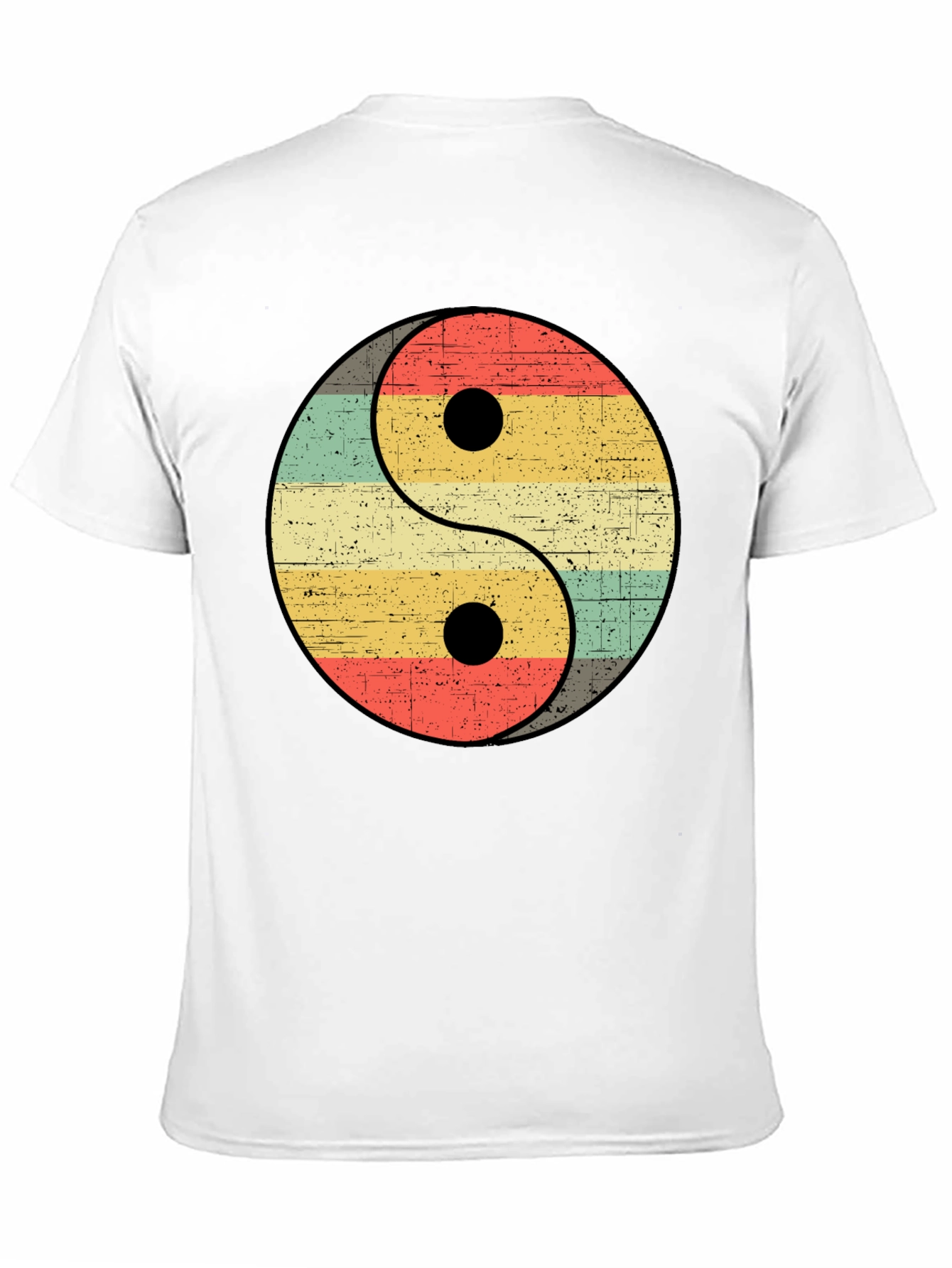 Yin Yang Retro Striped Graphic Tee