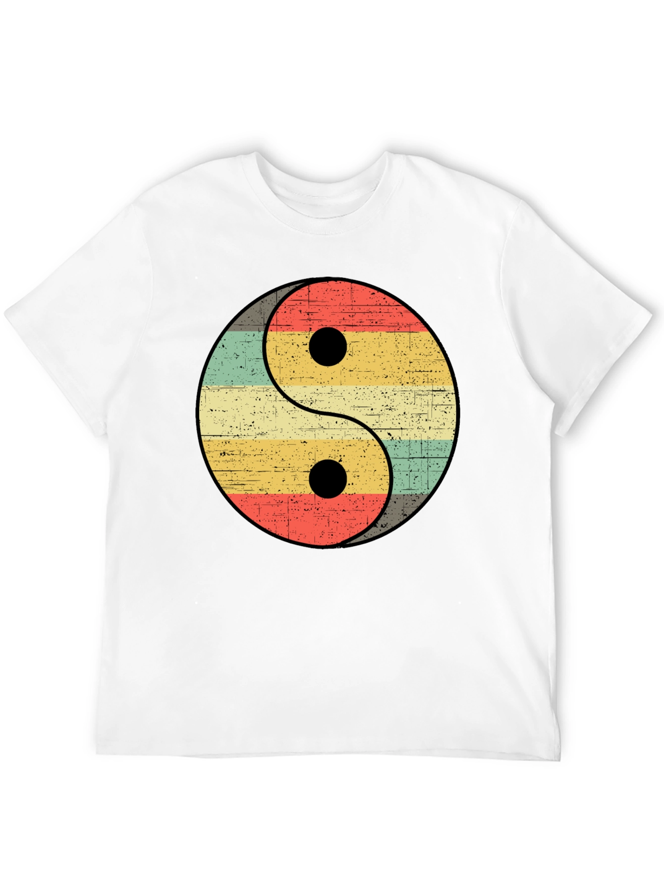 Yin Yang Retro Striped Graphic Tee
