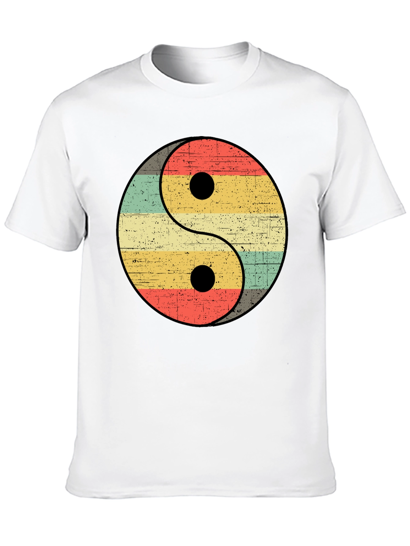 Yin Yang Retro Striped Graphic Tee