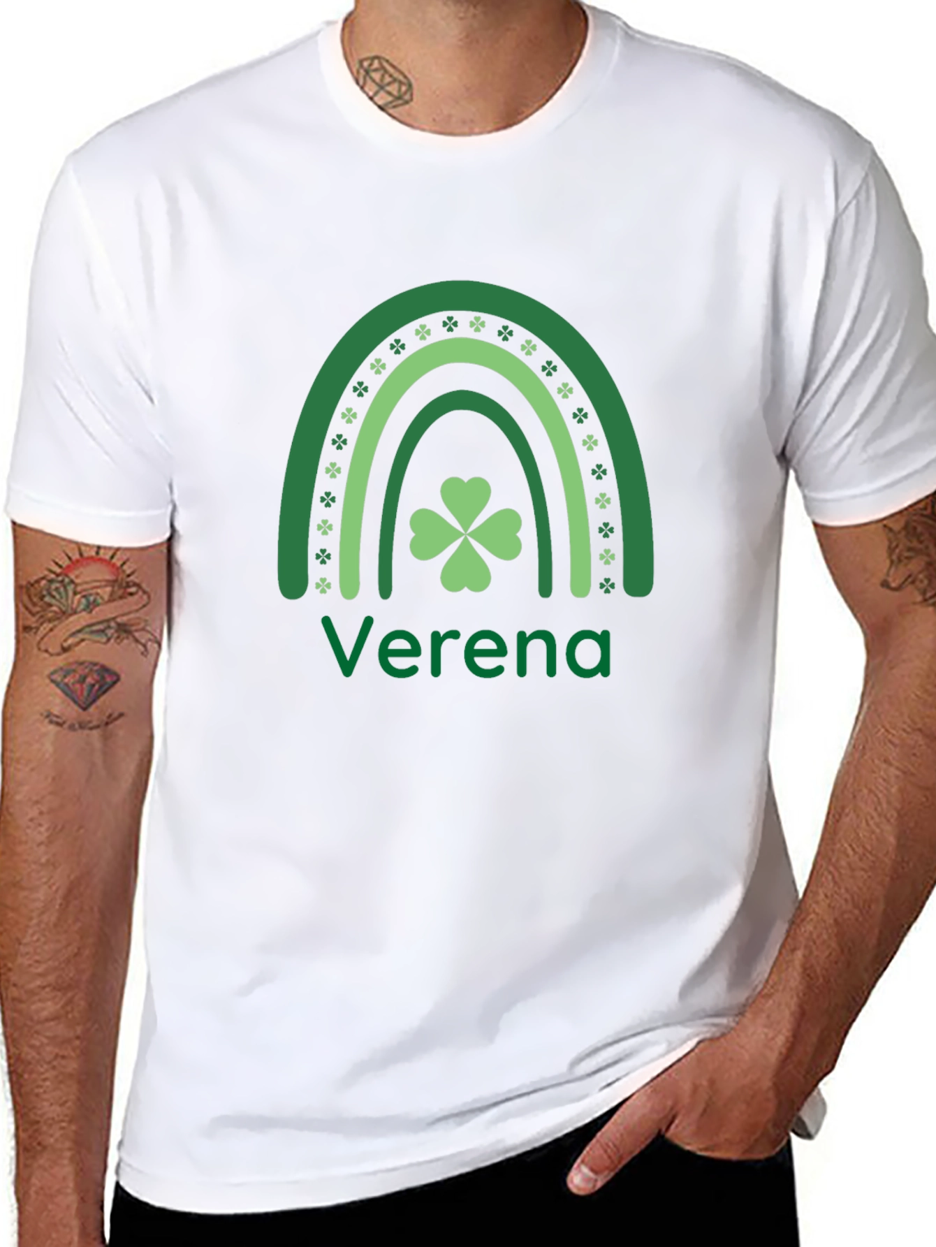 St. Patricks Day Shamrock Rainbow Personalized T-Shirt