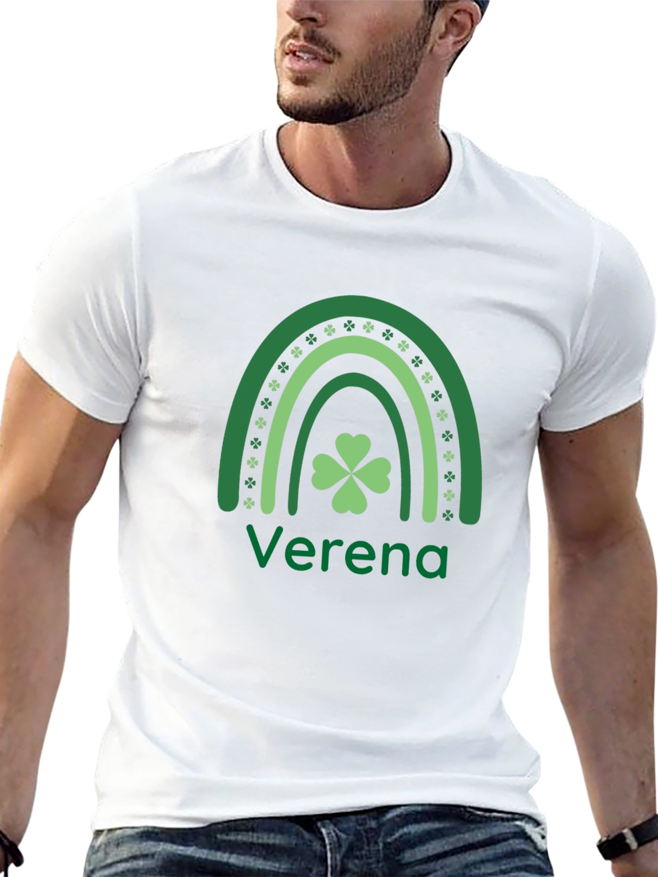 St. Patricks Day Shamrock Rainbow Personalized T-Shirt