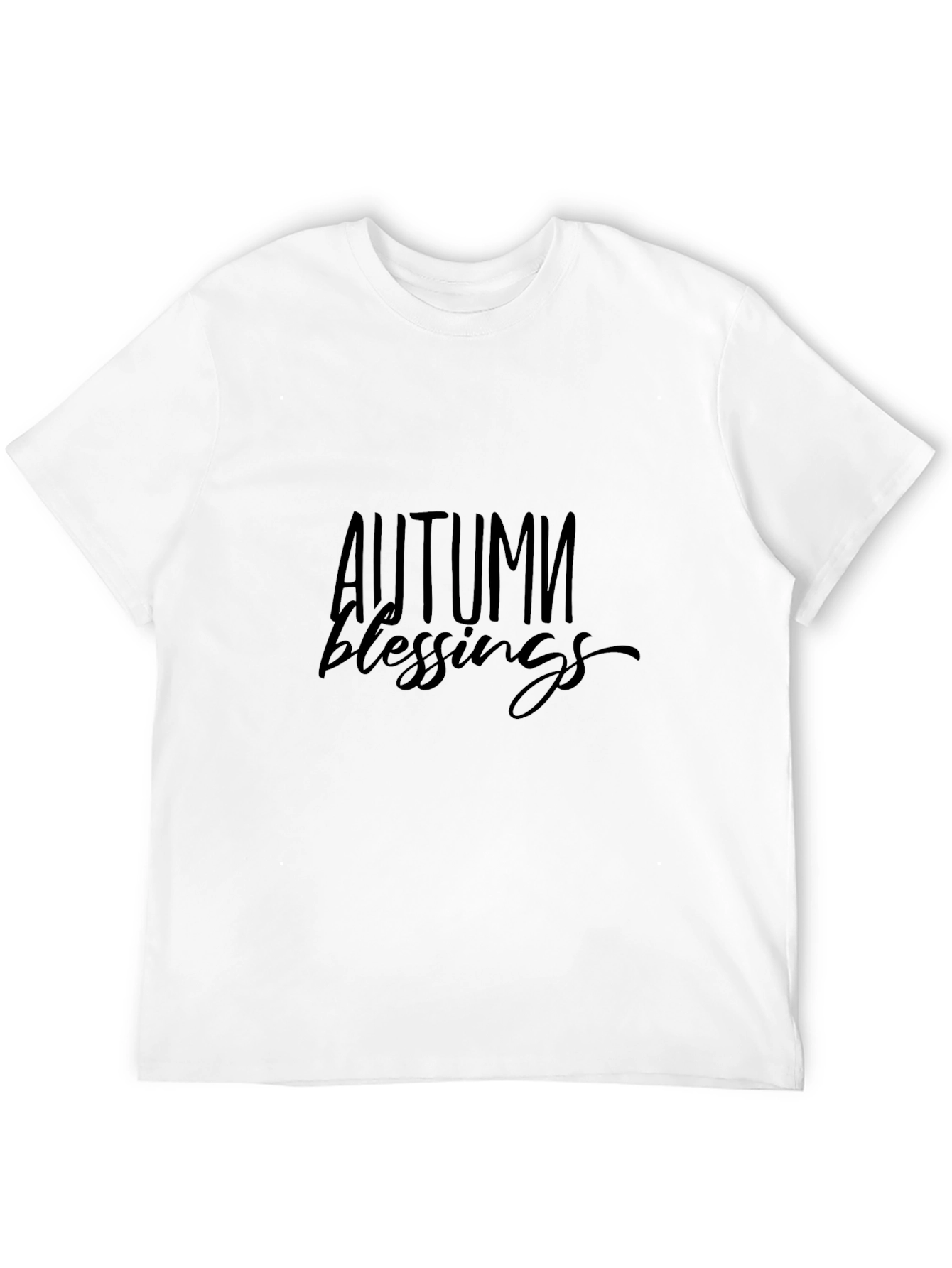 Autumn Blessings Black Graphic T-Shirt