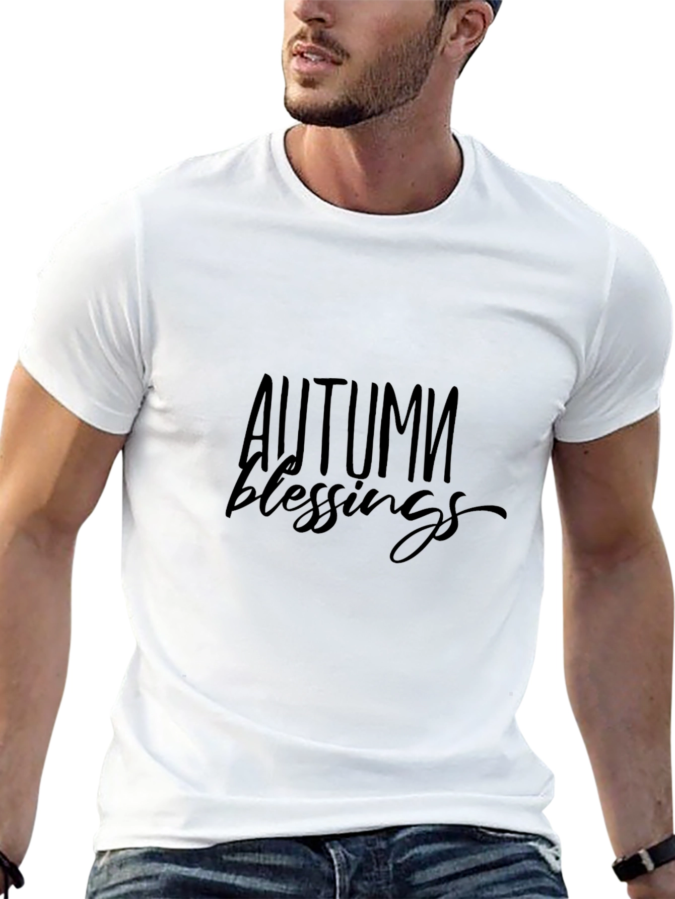 Autumn Blessings Black Graphic T-Shirt