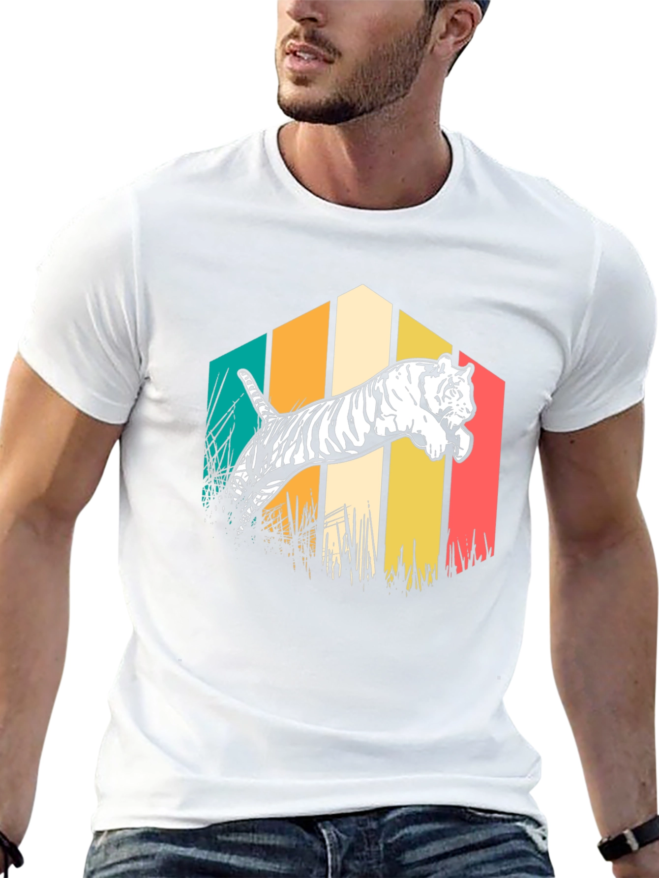 Tiger Graphic Tee - Retro Style T-Shirt