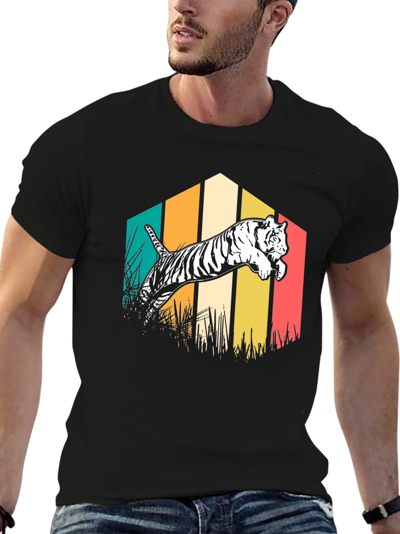 Tiger Graphic Tee - Retro Style T-Shirt