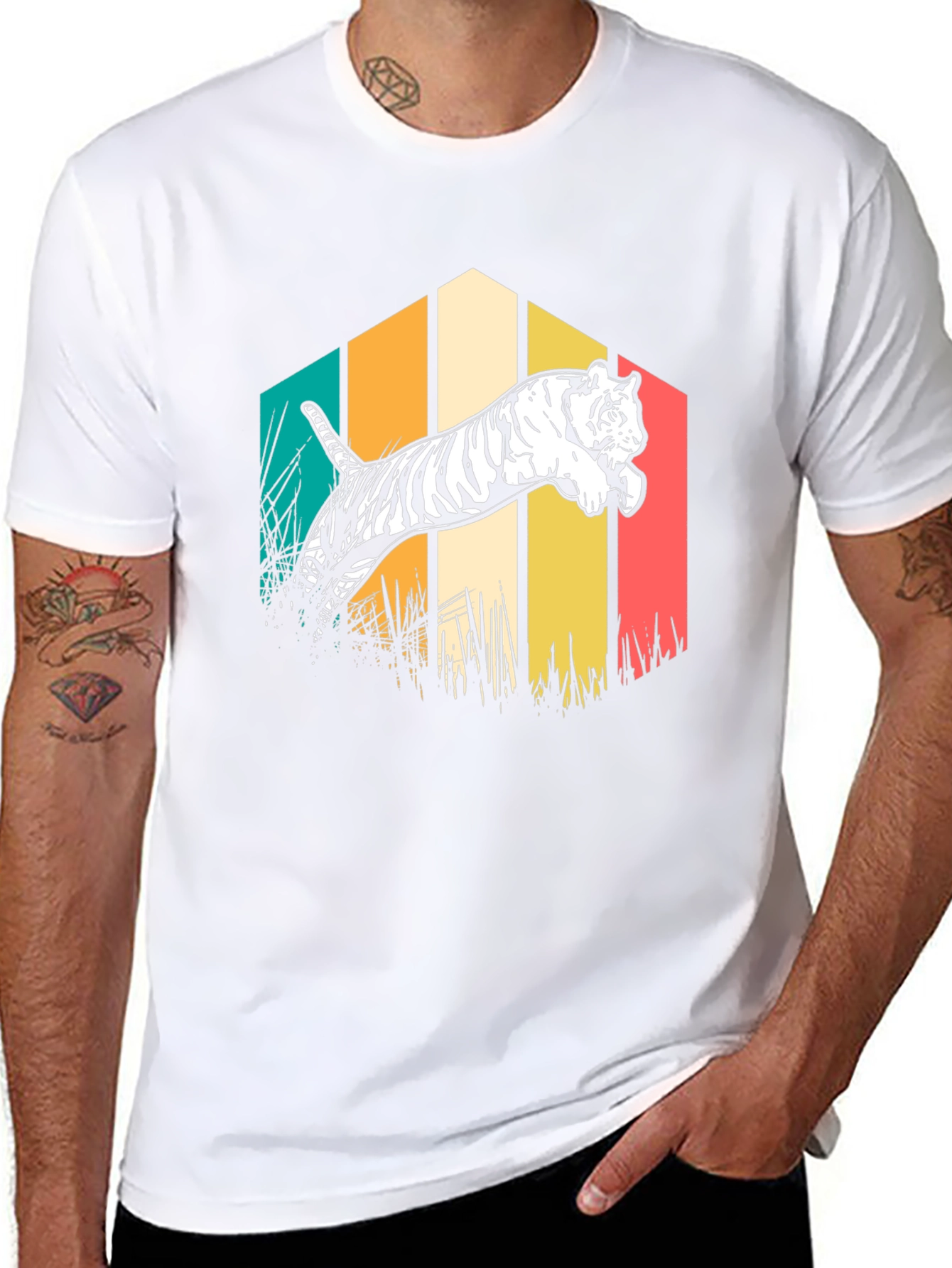 Tiger Graphic Tee - Retro Style T-Shirt