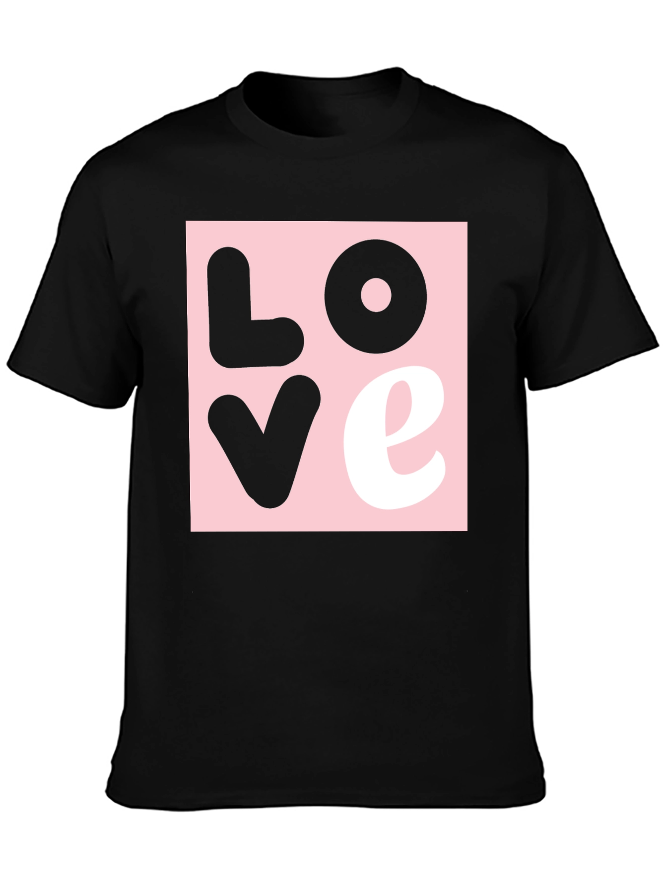 Love Graphic Print Black Cotton T-Shirt