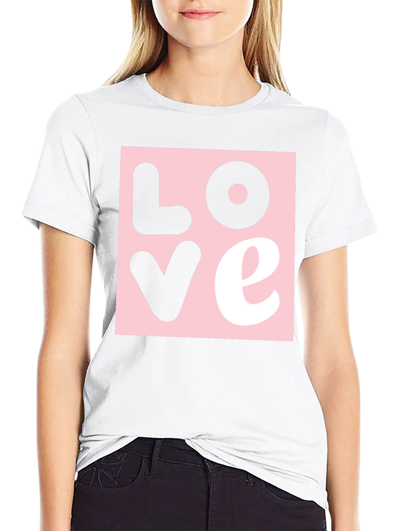 Love Graphic Print Black Cotton T-Shirt