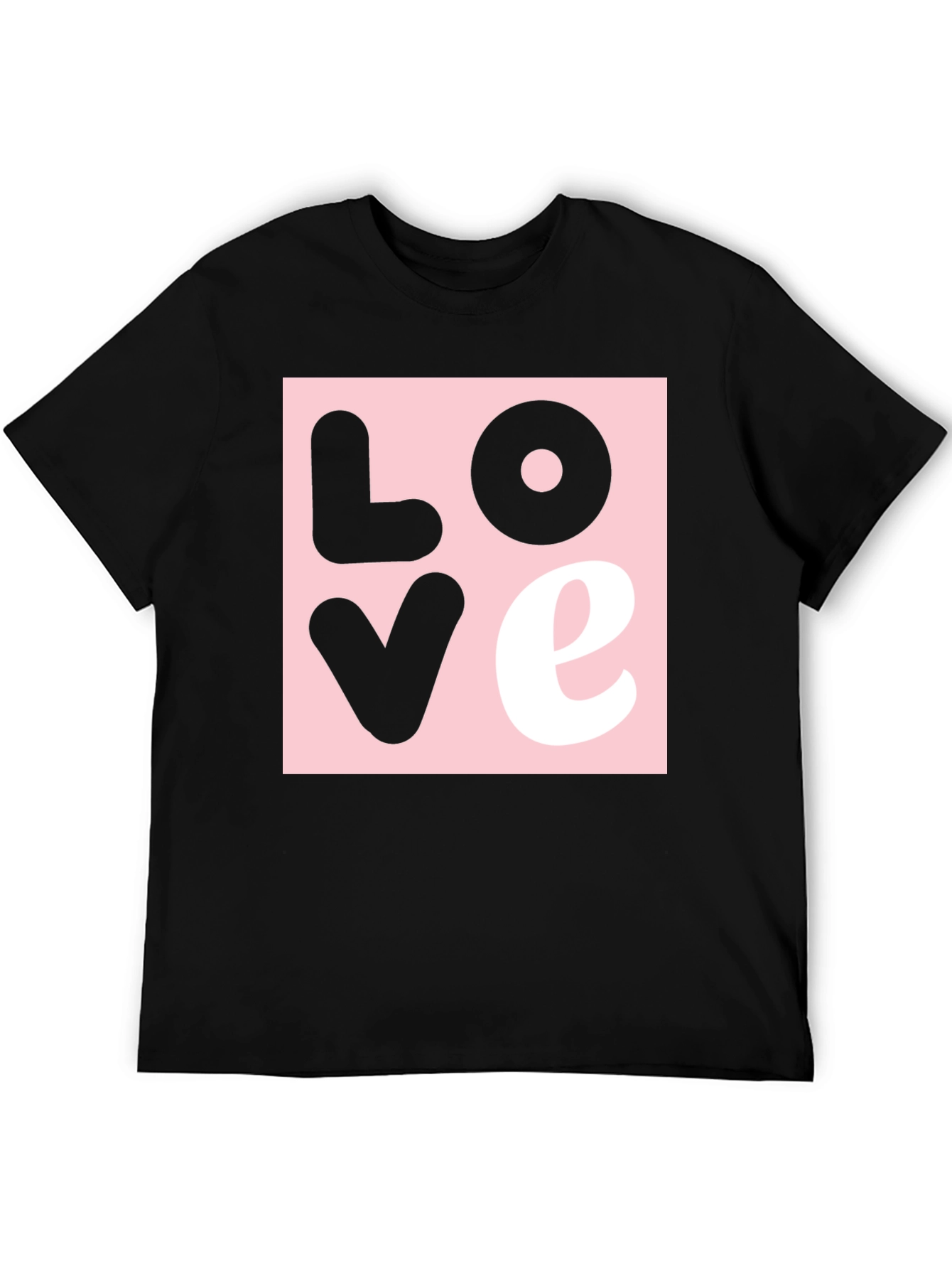 Love Graphic Print Black Cotton T-Shirt