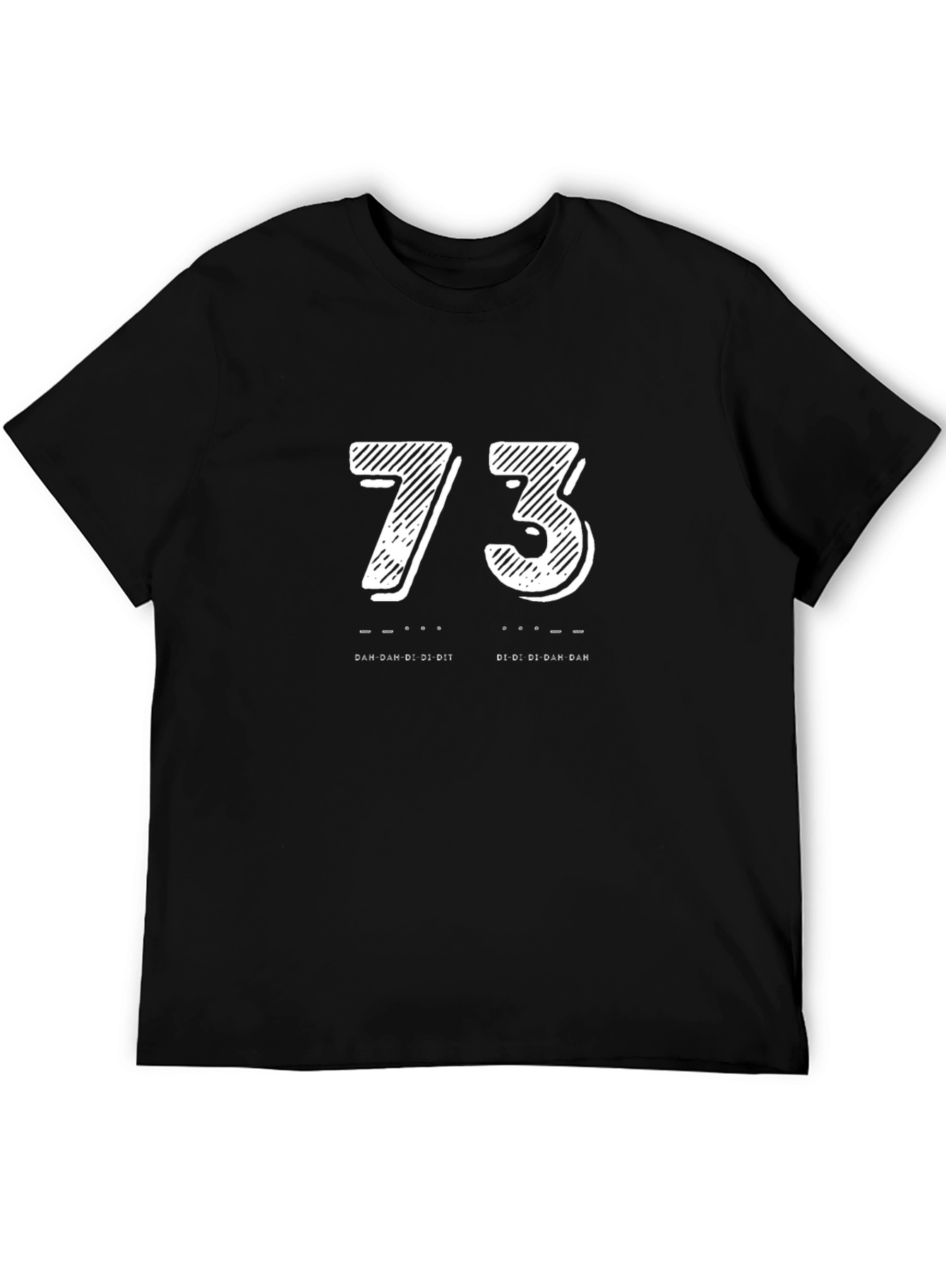Morse Code Ham Radio 73 Black T-Shirt