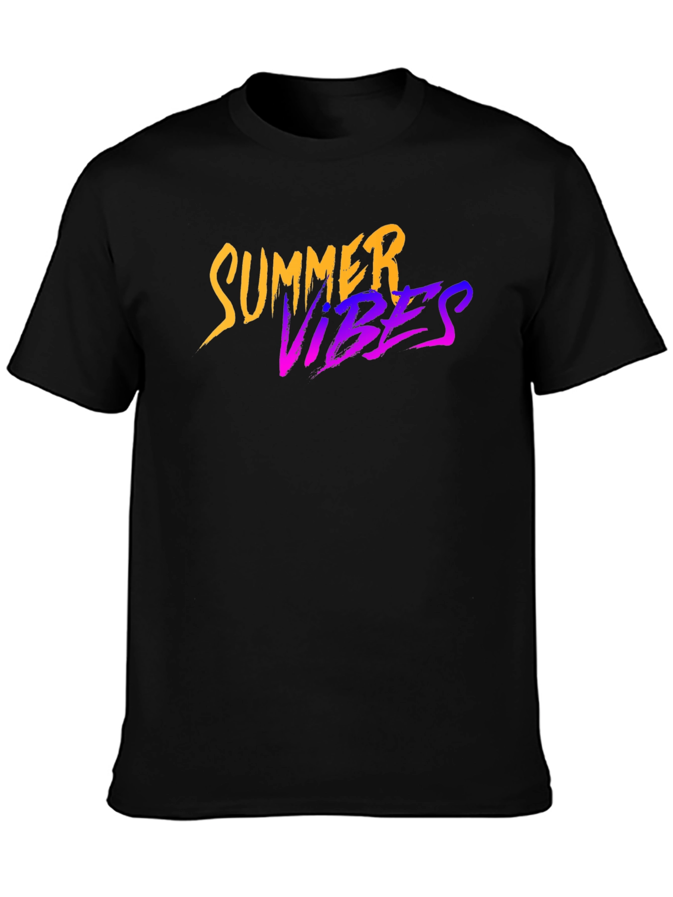 Summer Vibes Graphic Black T-Shirt