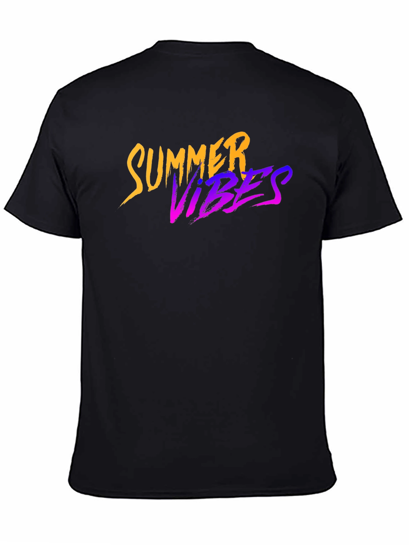 Summer Vibes Graphic Black T-Shirt