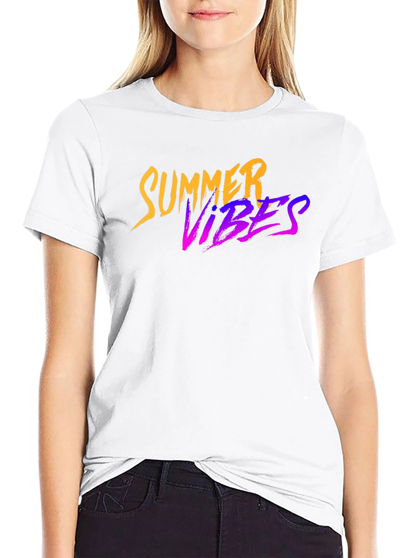 Summer Vibes Graphic Black T-Shirt