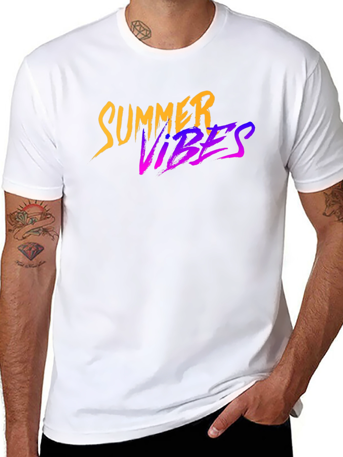 Summer Vibes Graphic Black T-Shirt
