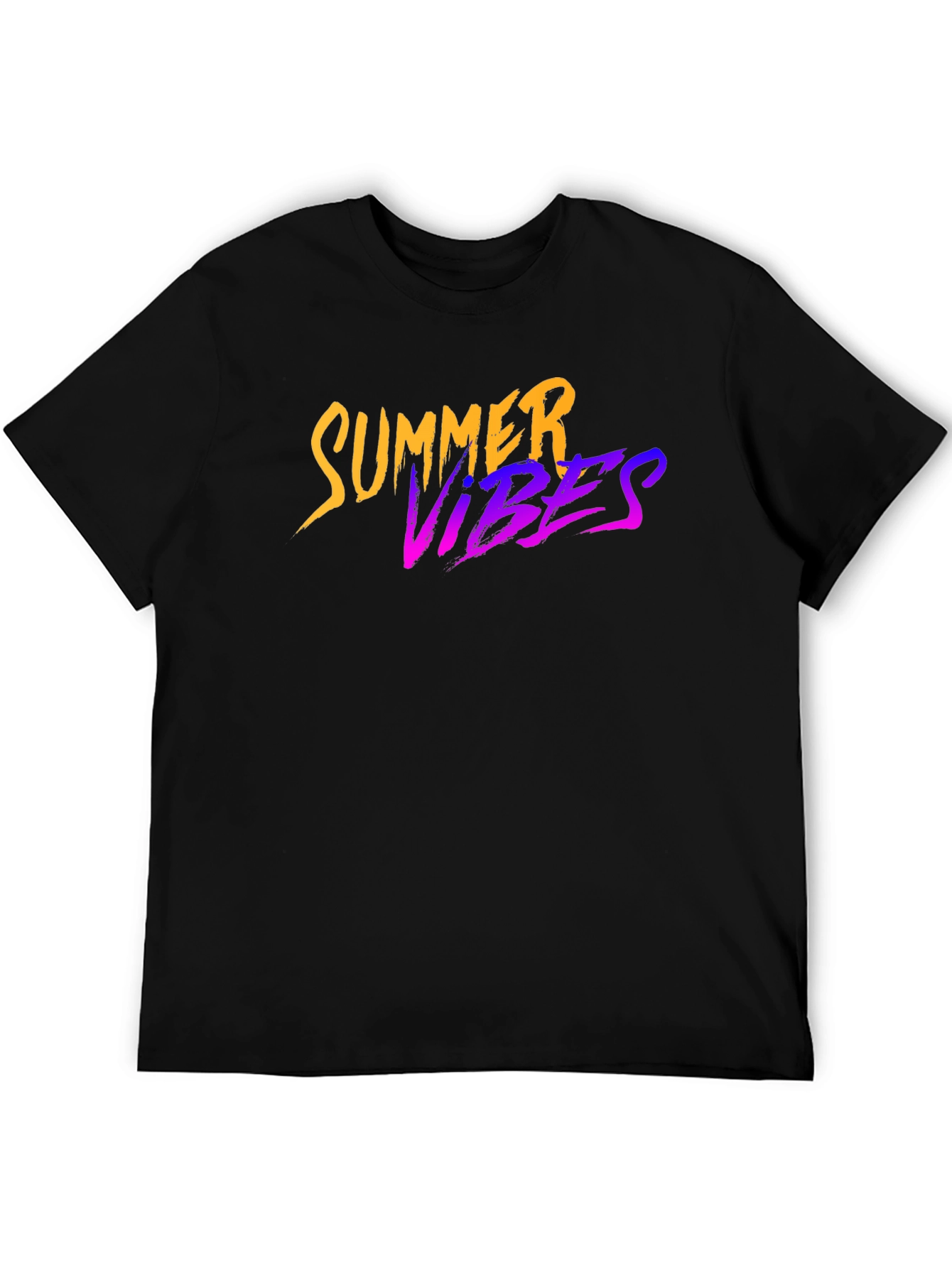 Summer Vibes Graphic Black T-Shirt