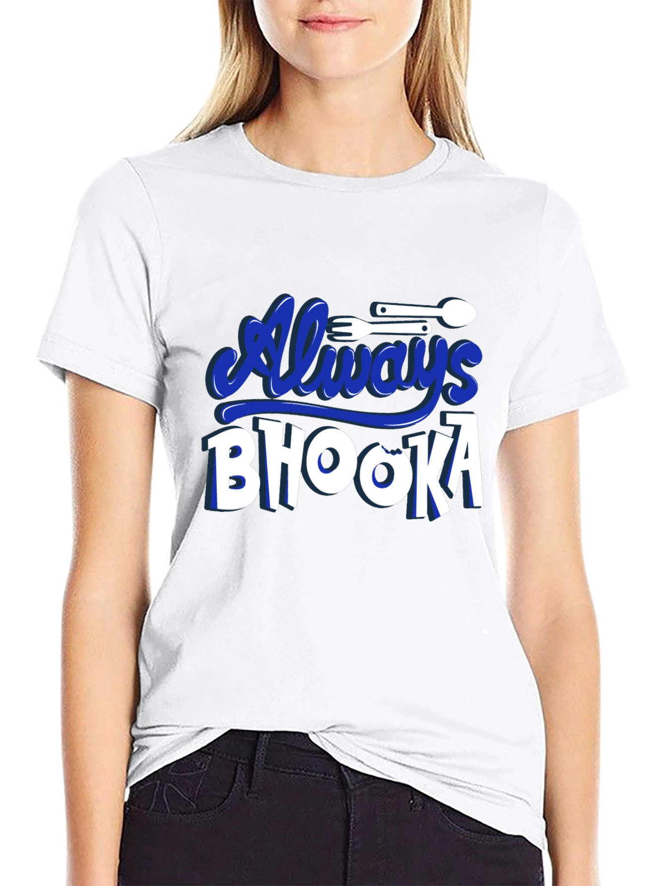 Always Bhooka Graphic Tee - Black Cotton T-Shirt