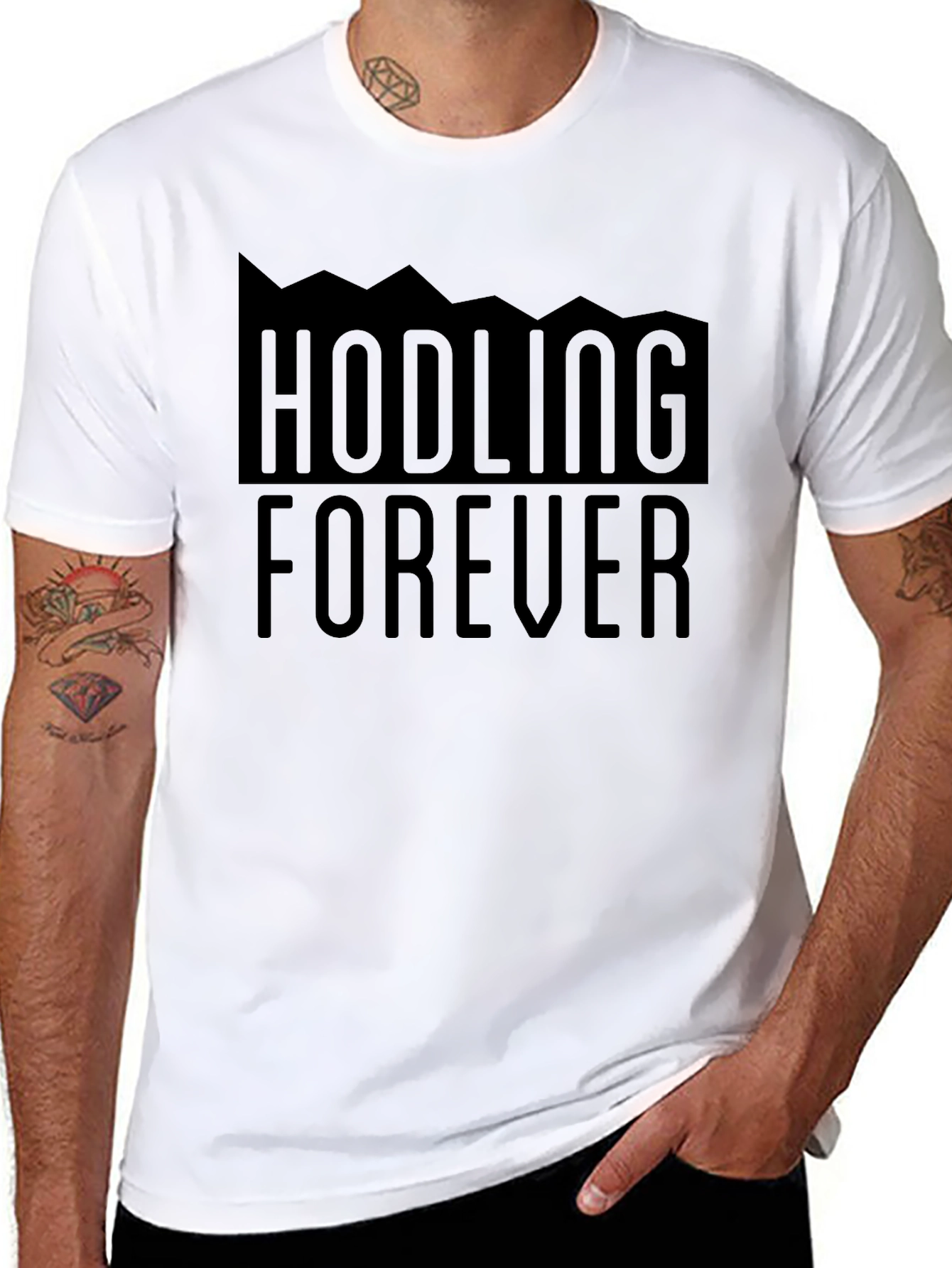 HODLING FOREVER Crypto Investor Black Graphic Tee