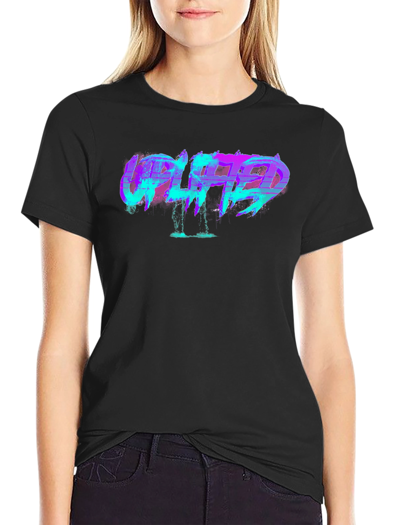 Uplifted Graphic Print Crewneck T-Shirt