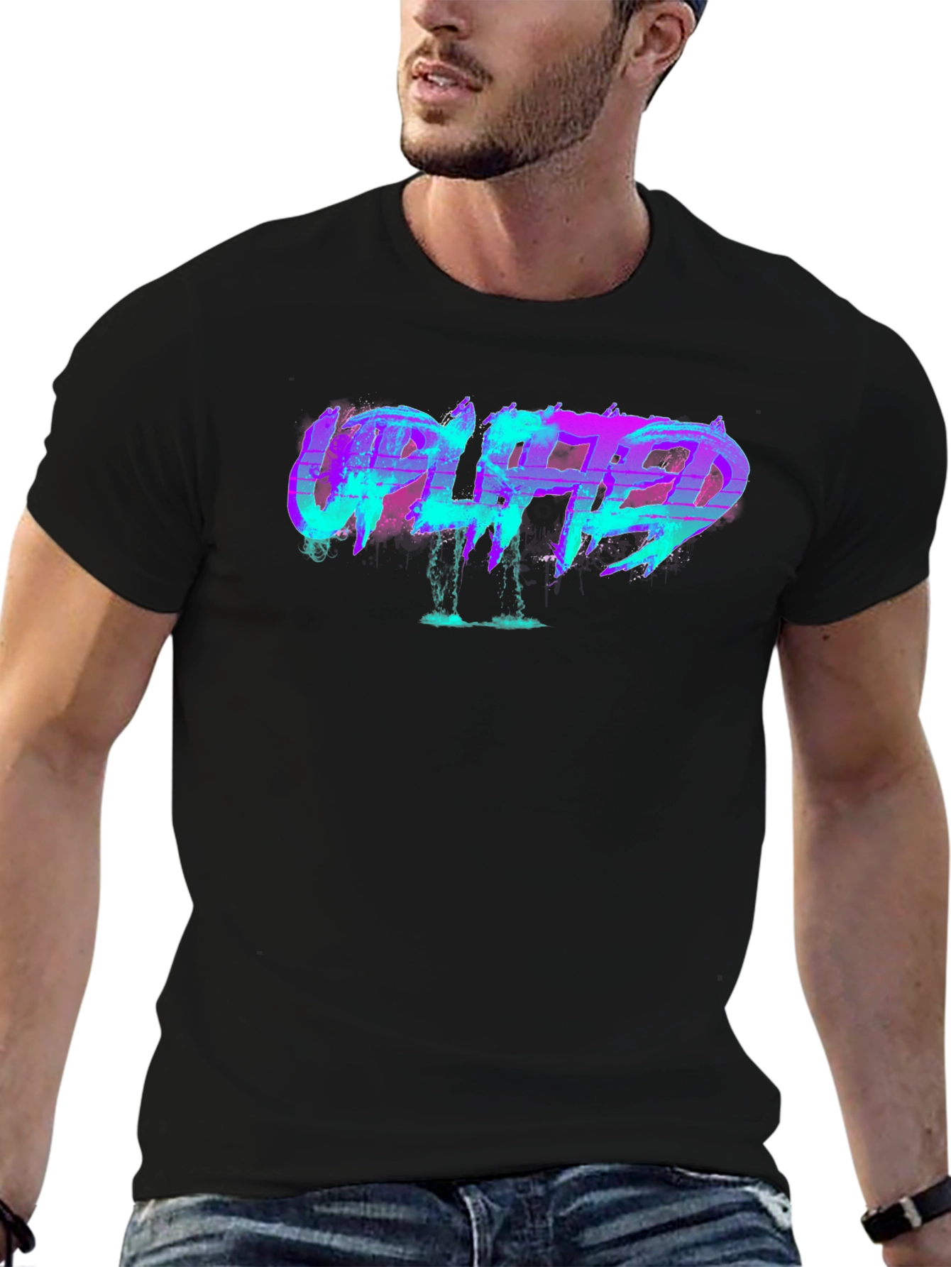 Uplifted Graphic Print Crewneck T-Shirt