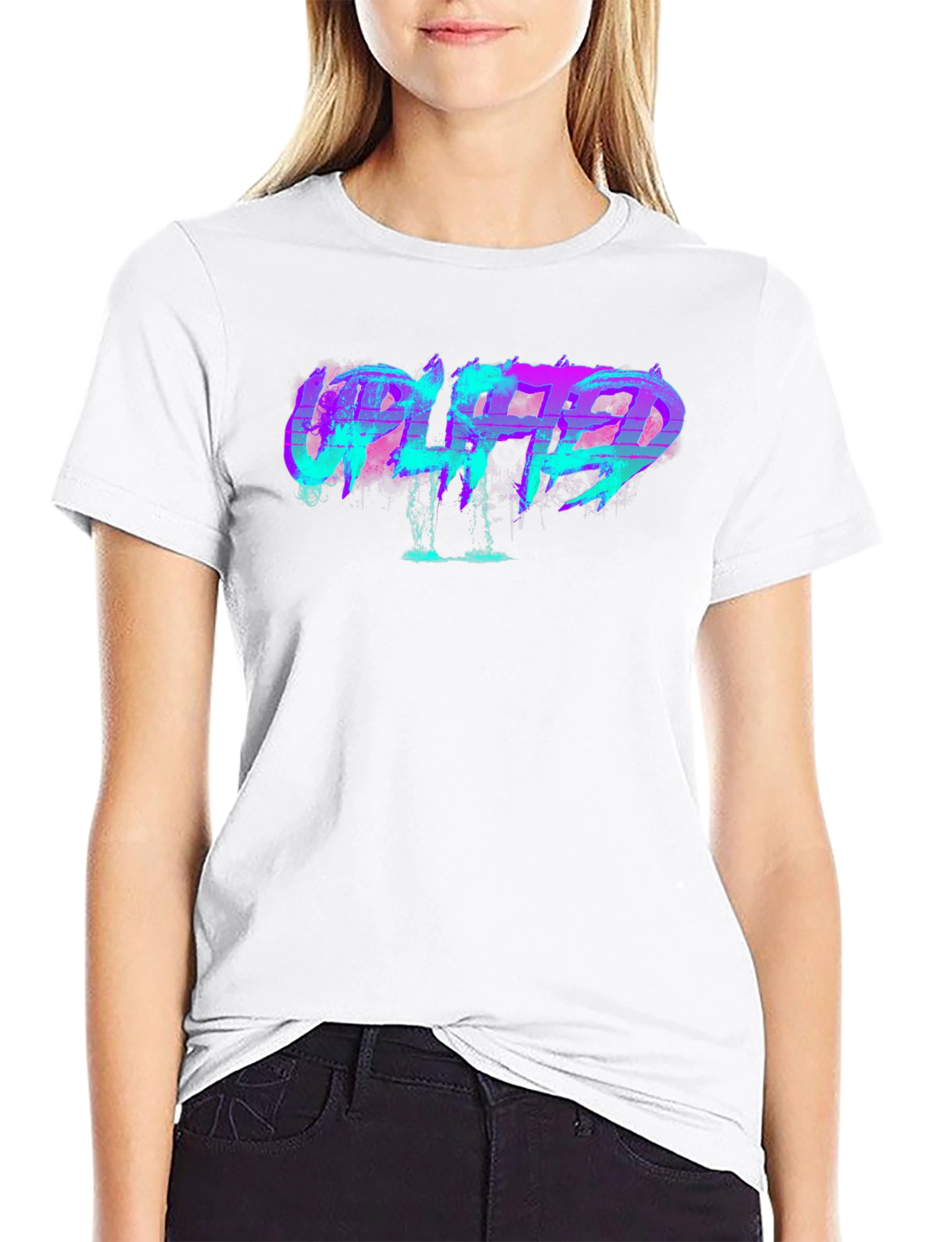 Uplifted Graphic Print Crewneck T-Shirt