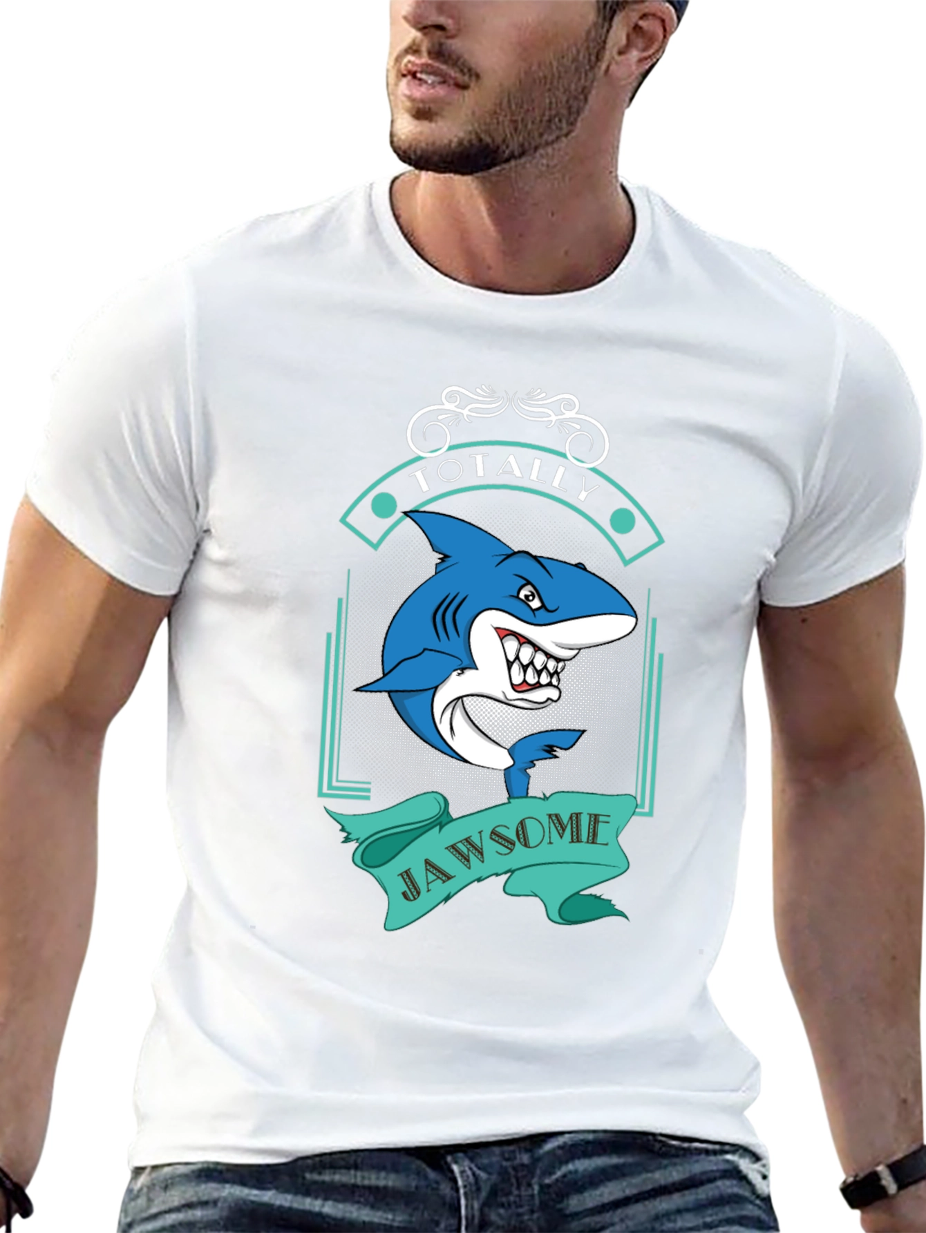 Totally Jawsome Shark Graphic Tee - Black