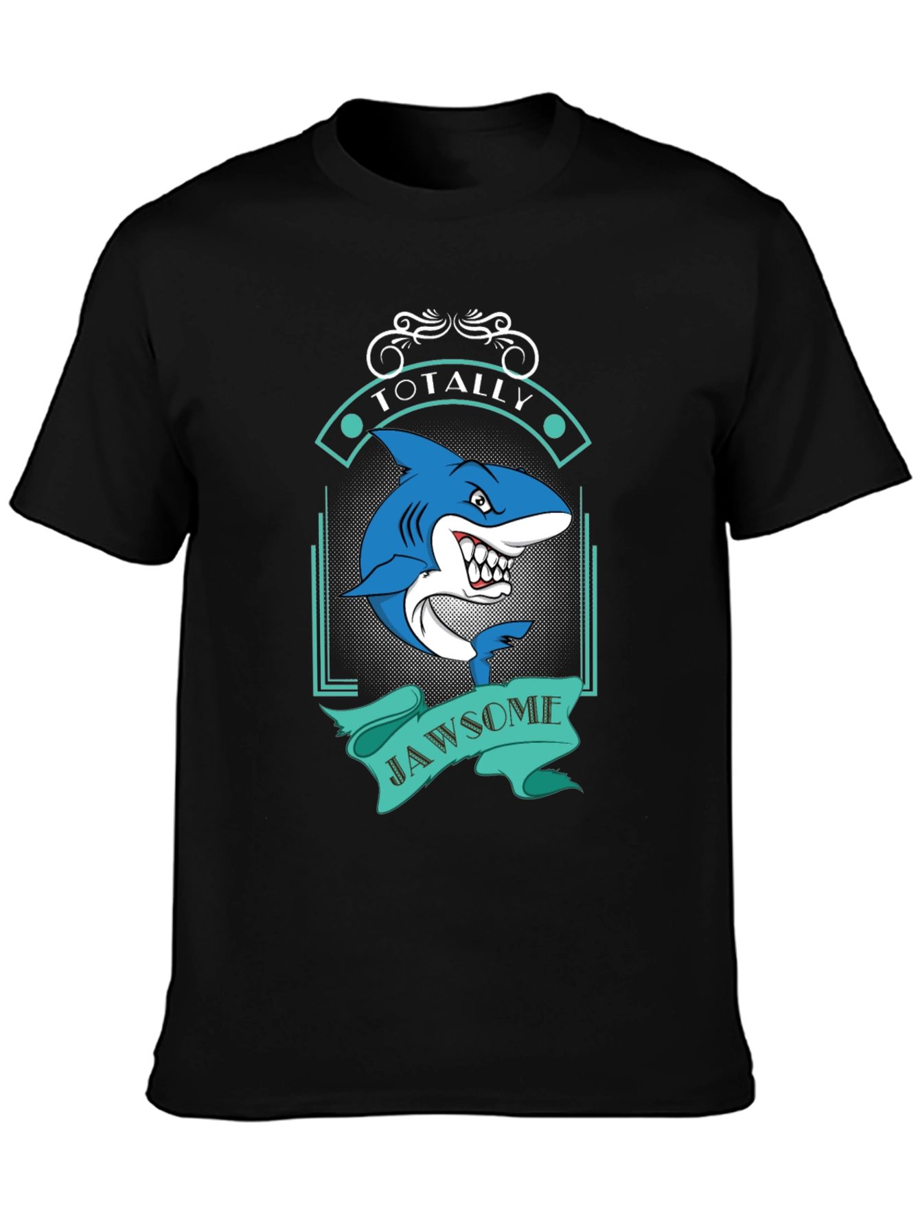 Totally Jawsome Shark Graphic Tee - Black