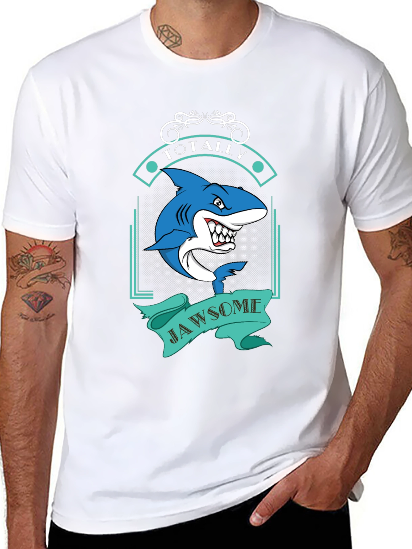 Totally Jawsome Shark Graphic Tee - Black