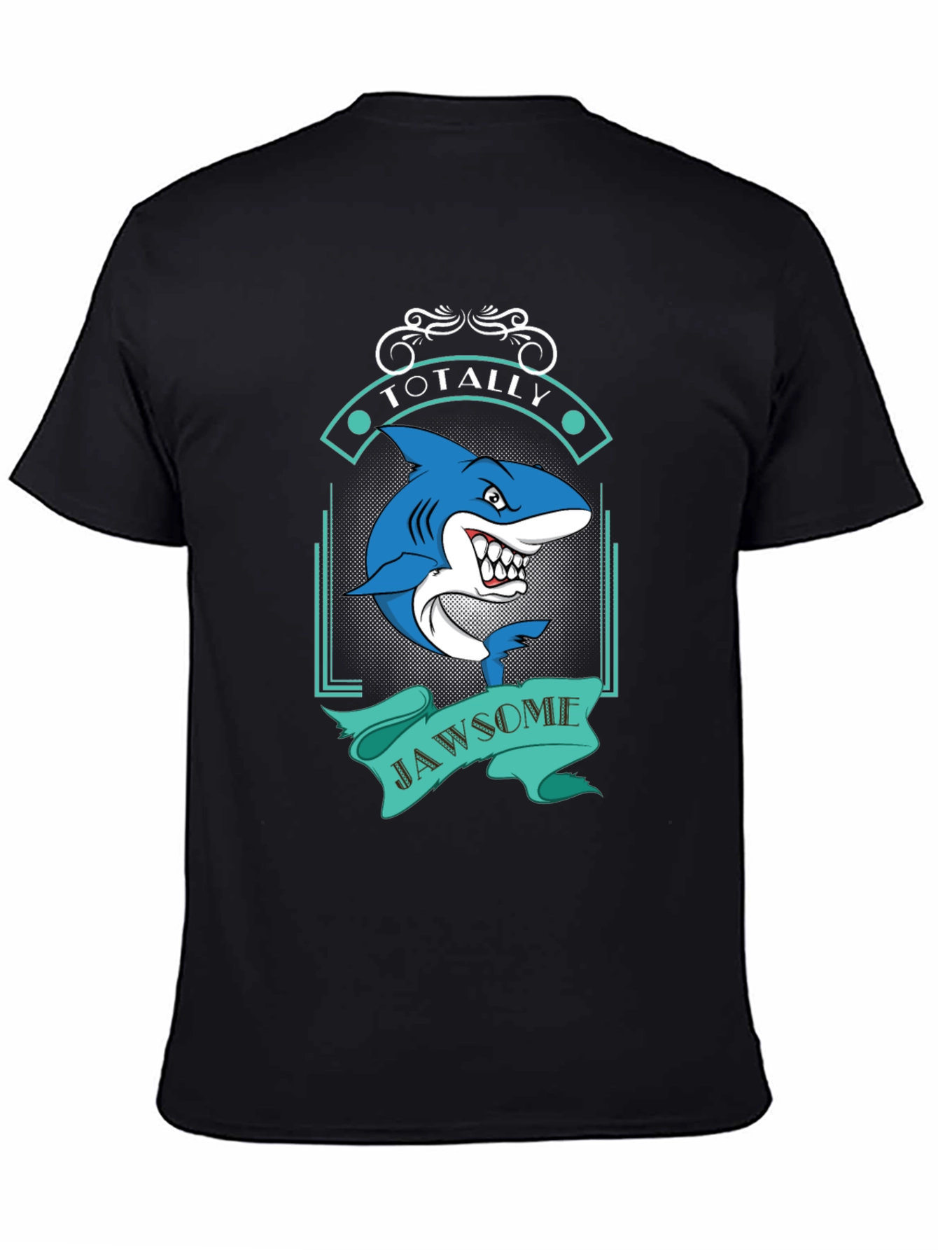 Totally Jawsome Shark Graphic Tee - Black