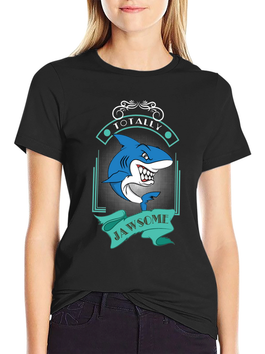 Totally Jawsome Shark Graphic Tee - Black