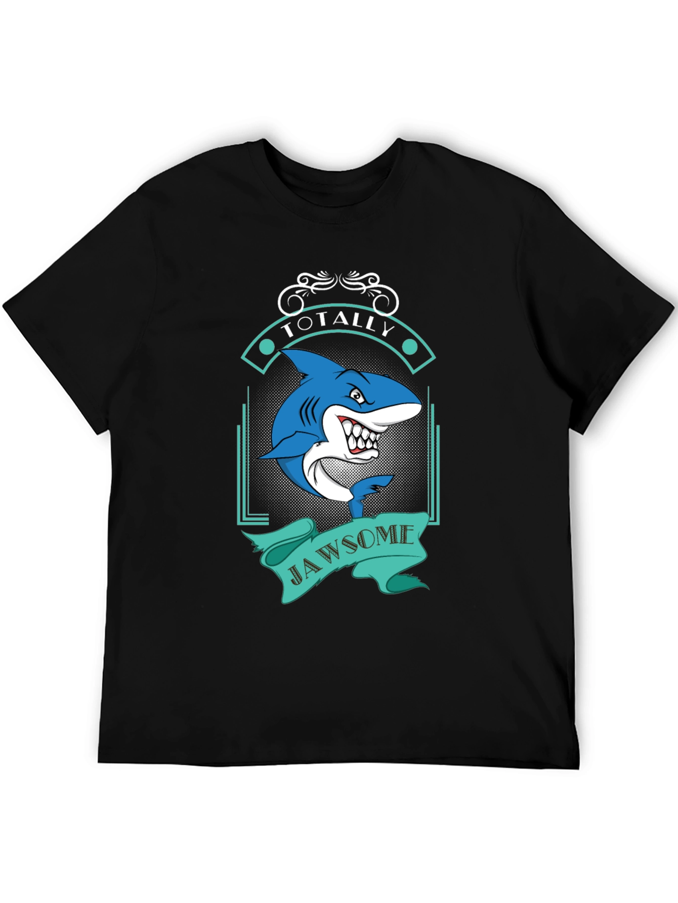 Totally Jawsome Shark Graphic Tee - Black