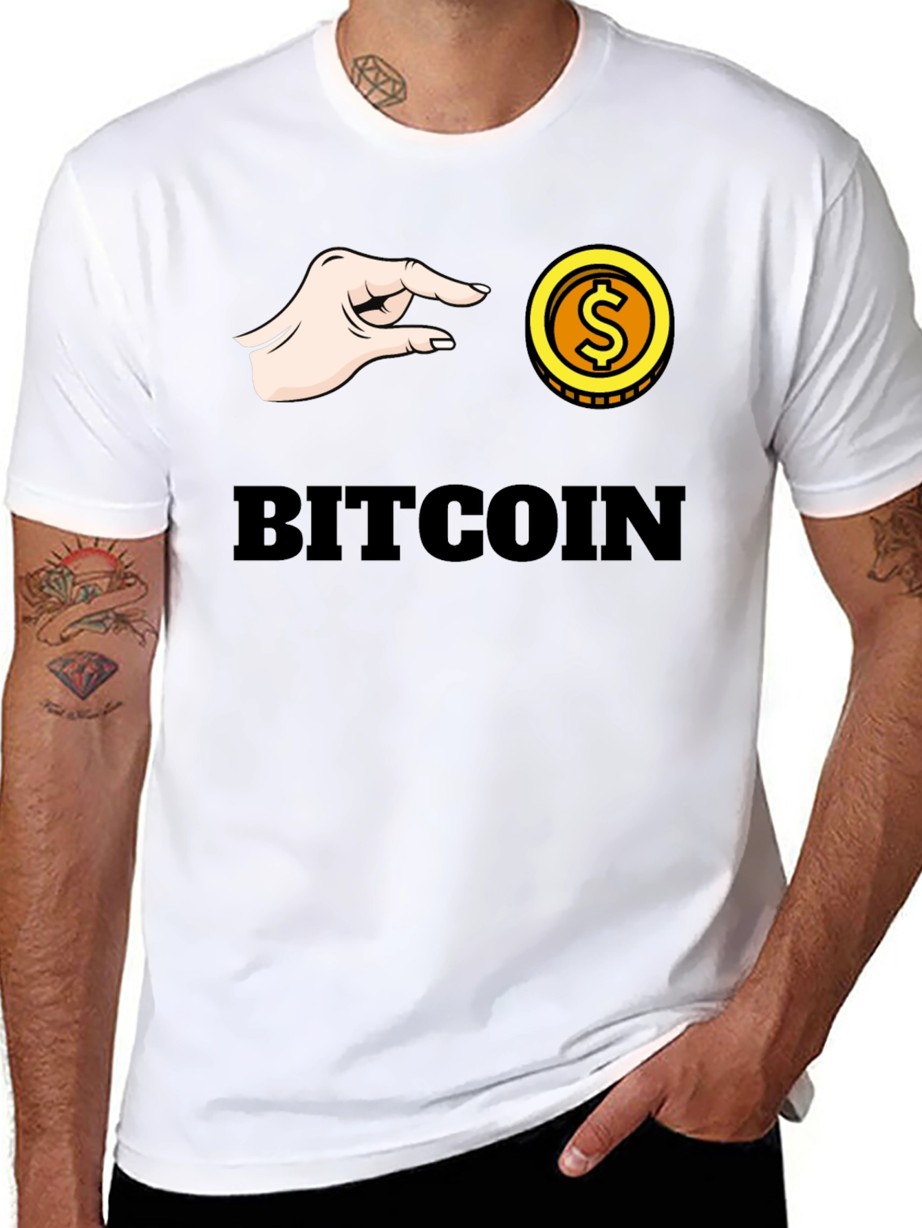 Bitcoin Pinch T-Shirt - Crypto Graphic Tee
