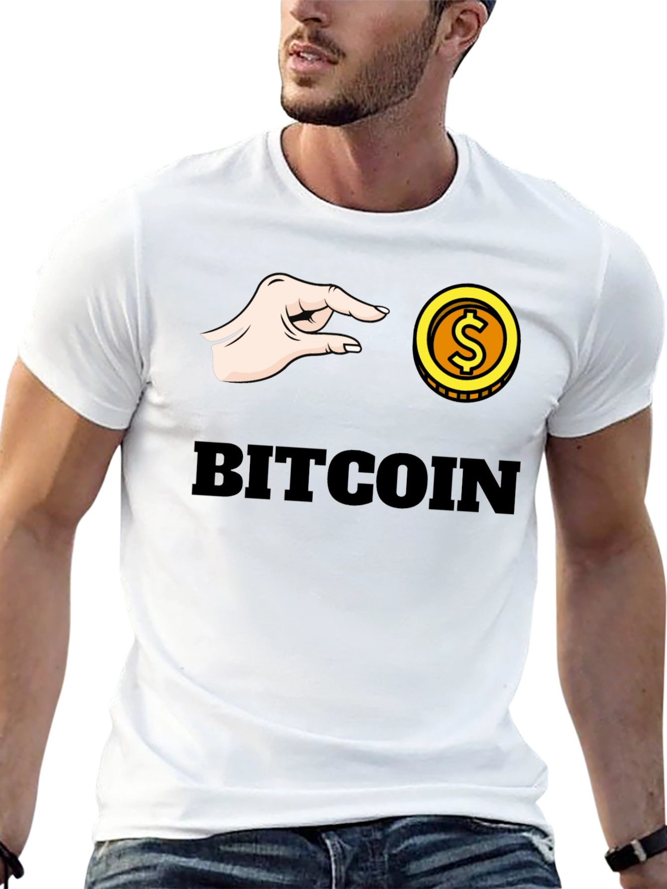 Bitcoin Pinch T-Shirt - Crypto Graphic Tee