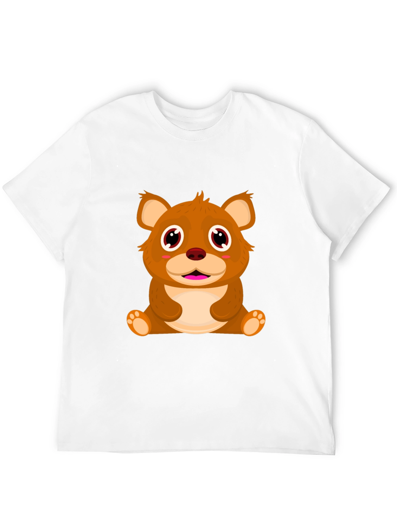 Cute Cartoon Bear Black T-Shirt