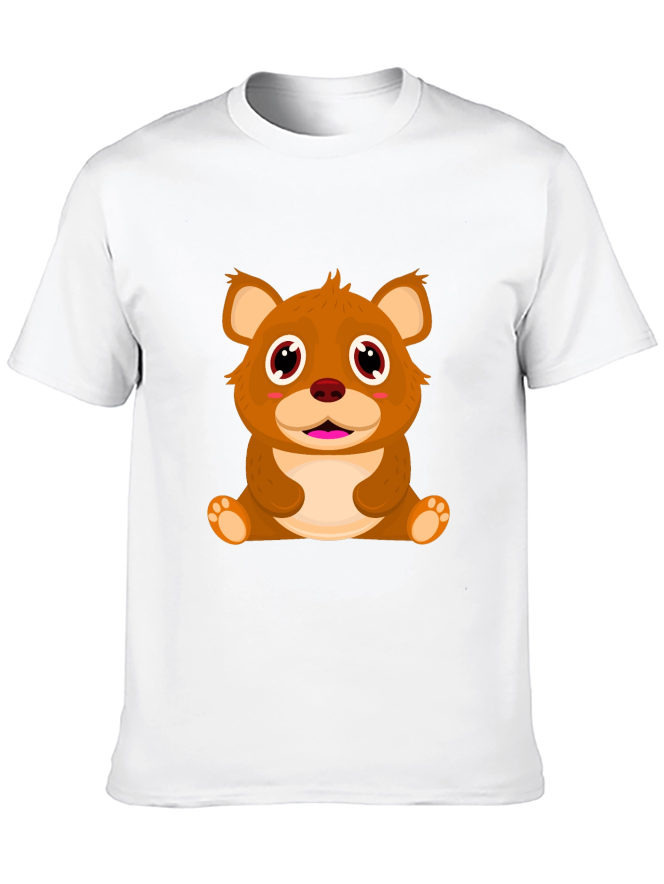 Cute Cartoon Bear Black T-Shirt